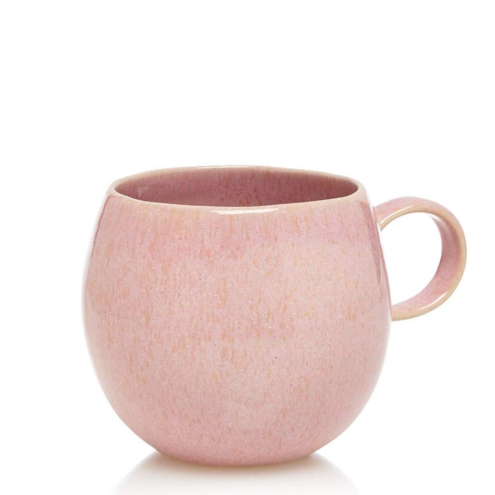 Sparrow & Wren Ceramic Round Coffee Mug with Handle - 12oz Pink Tea Cup for Home, Office, Gift - Perfect for Morning Coffee, Afternoon Tea & Hot Chocolate