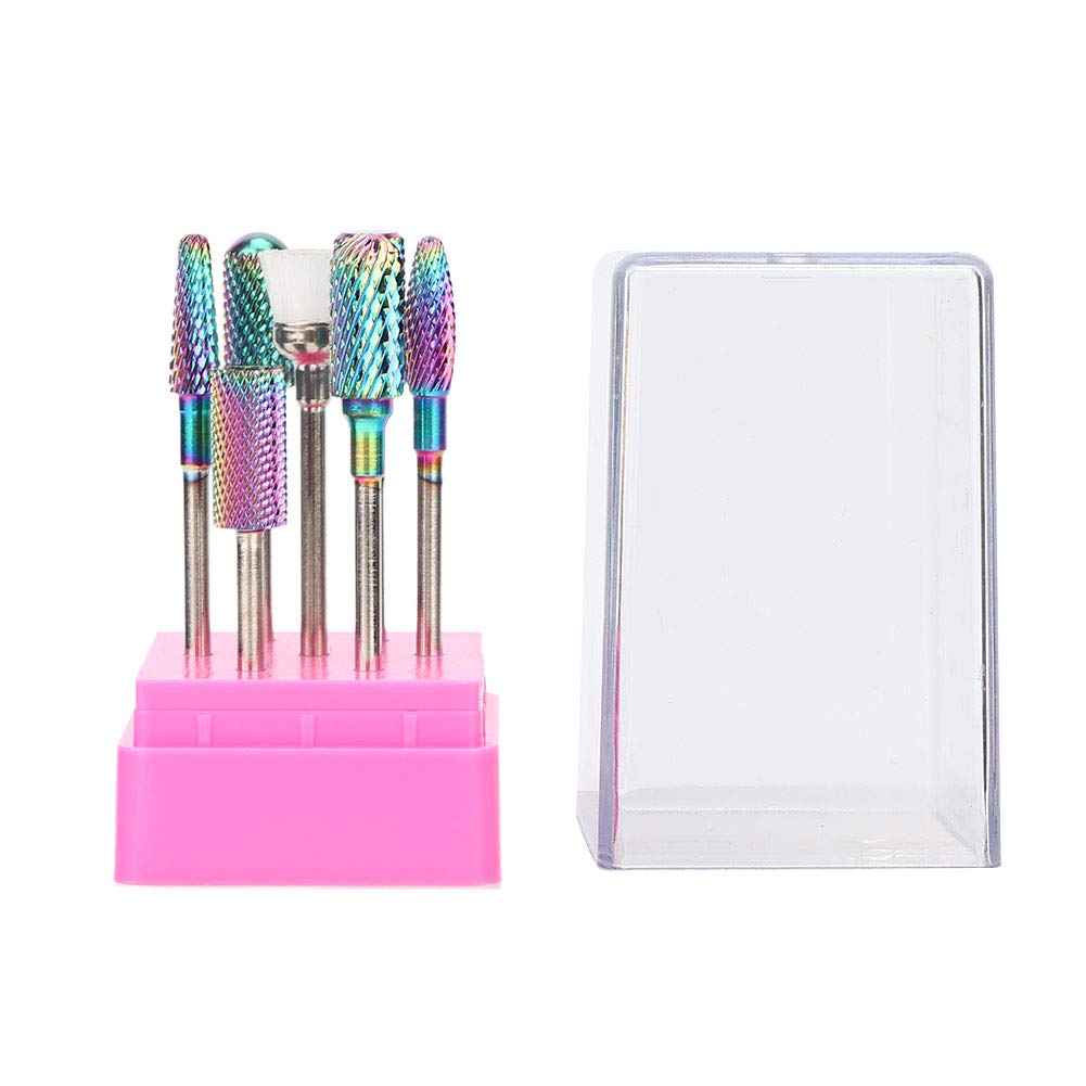 Safe & Wearable Nail Grinding Head Set - Durable Tungsten Steel Manicure Tools for Home & Salon Use | Perfect for Nail Art, Acrylics & Gel Extensions (Color-Plated)