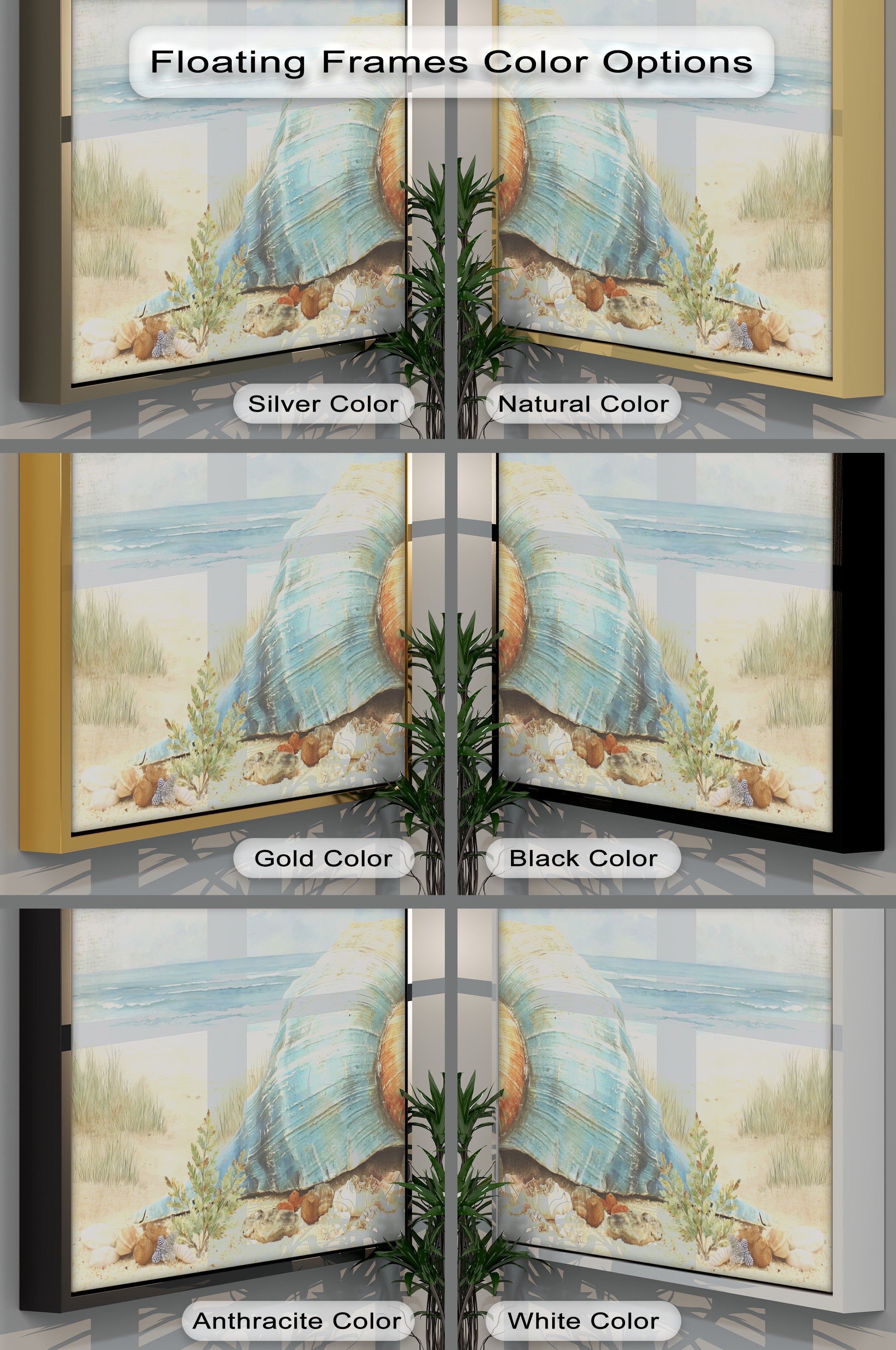 Coastal Tranquility Sea Shell Shoreline Canvas Print - Beach Wall Art for Living Room, Bedroom & Office Decor