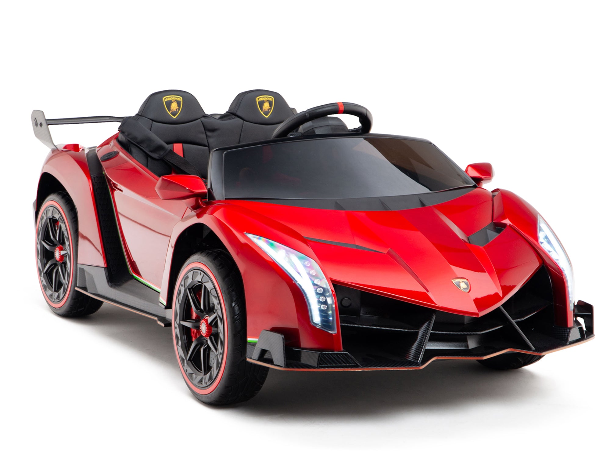 Premium 2WD/AWD Lamborghini Veneno Kids Ride-On Car with Parent Remote Control - Red Sports Electric Vehicle for Boys & Girls - Birthday Gift, Outdoor Play, Park Cruising