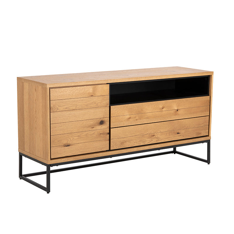 Laneya 150cm Sideboard Buffet Cabinet - Solid Wild Oak Wood Storage Console for Dining Room & Living Room | Perfect for Home Decor, Entertaining & Extra Storage Space
