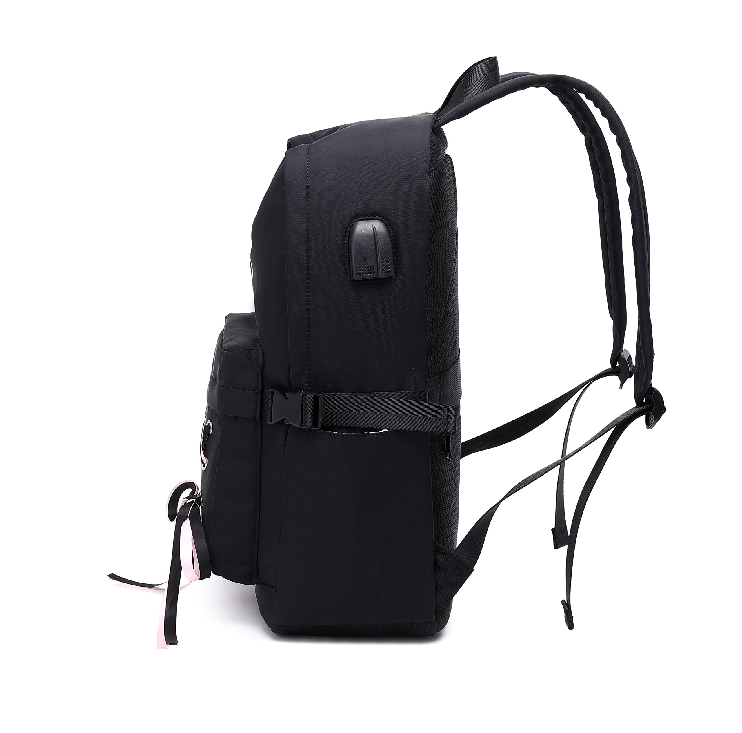 Stylish Black Classic Backpack for Women & Teen Girls - Durable School Backpack for College, Travel & Everyday Use