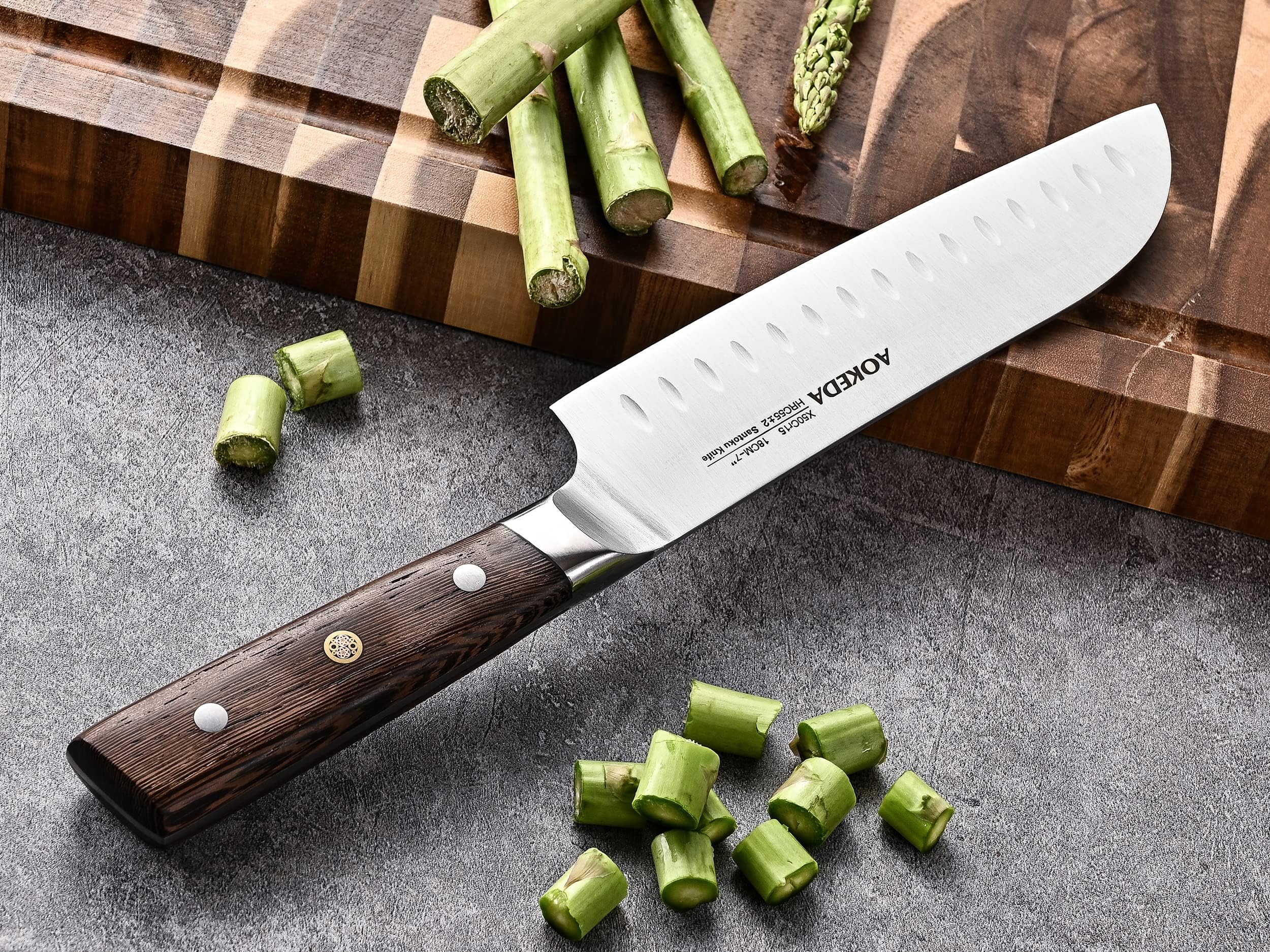 16-Piece Premium Kitchen Knife Set with Wooden Block - Includes Kitchen Shears & Sharpener - High Carbon German Stainless Steel (Natural Wenge) - Perfect for Home Chefs & Professional Cooking