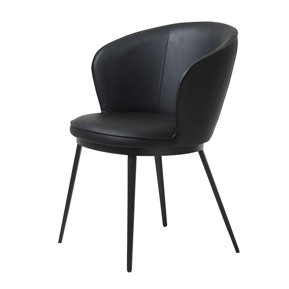 Modern GAIN Dining Chair - Black Wooden Seat with Metal Legs - Perfect for Kitchen, Dining Room, and Office Use