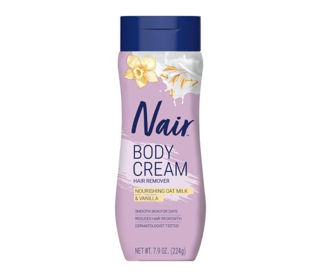 Oat Milk & Vanilla Body Hair Removal Cream for Women - 7.9 oz Smoothing Body Cream Hair Remover - Gentle & Effective for Legs, Arms & Bikini Area - Perfect for At-Home Spa & Pre-Shower Hair Removal