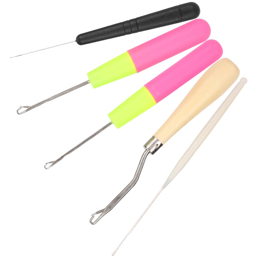 5-Piece Latch Hook Kit with Crochet Needle, Glove Needle & Bent Tongue Tool - Complete DIY Rug Hooking & Knitting Supplies for Crafting, Home Decor & Textile Projects