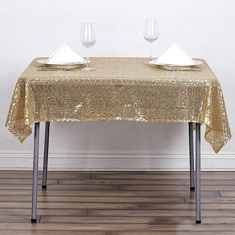54x54 Inch Sparkling Sequined Square Tablecloth for Parties, Weddings, and Special Events - Elegant Dining Decor
