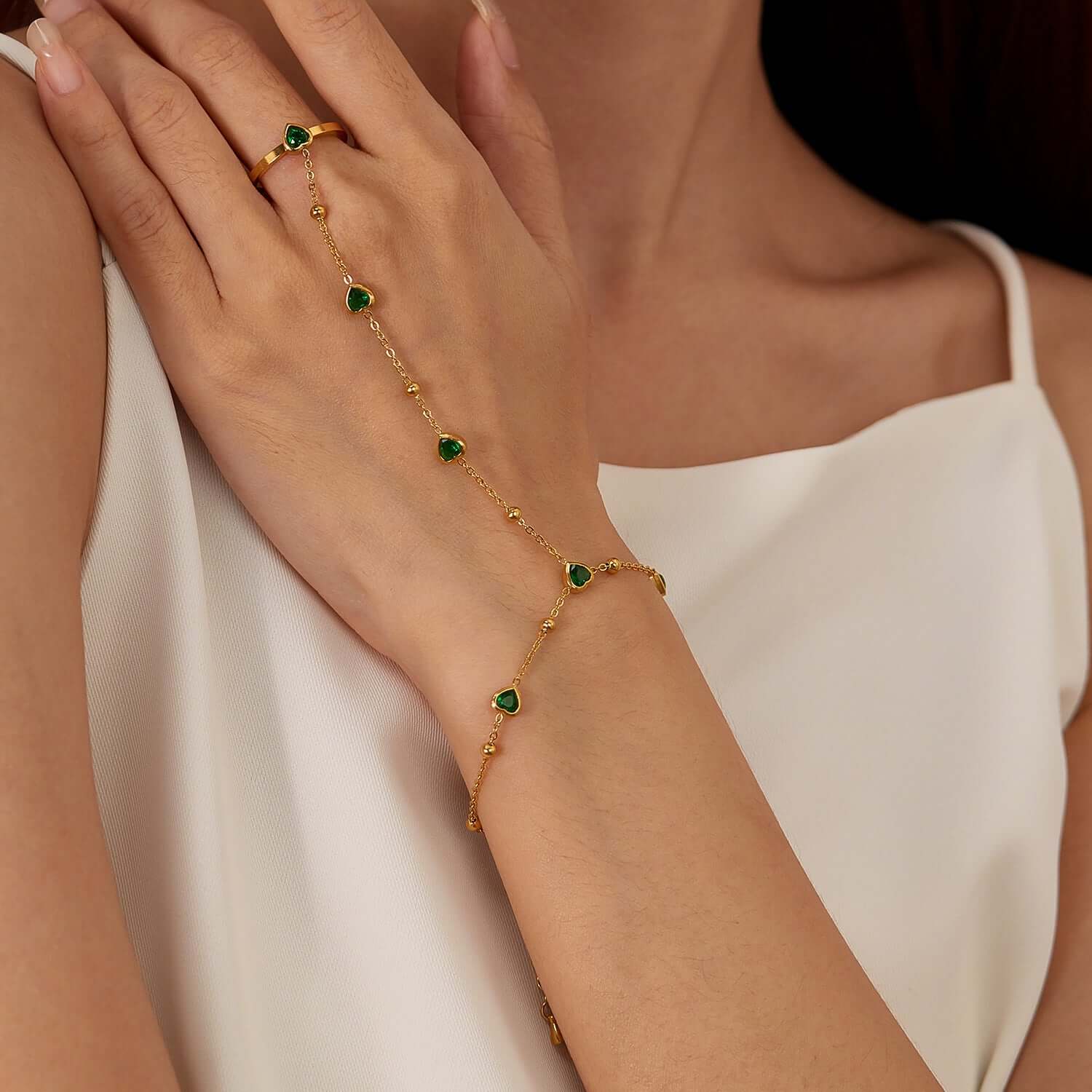 Y2K Evil Eye Hand Chain Bracelet - Trendy Boho Jewelry for Women | TYB006 | Perfect for Festival, Party & Layering Outfits