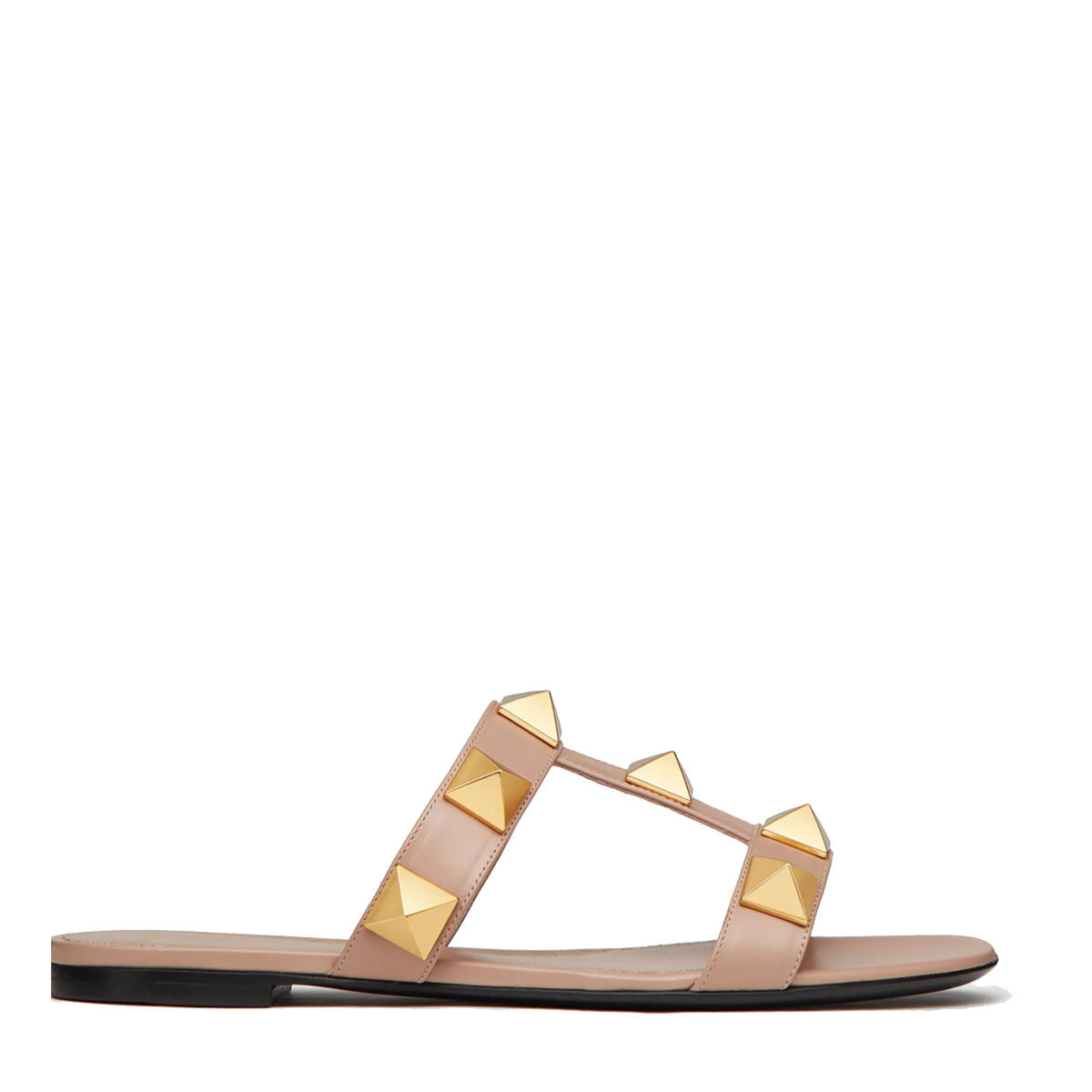 Roman 2 Strap Slide Sandals for Women - Rose Gold Summer Dress Sandals | Comfortable Casual & Wedding Shoes for Beach, Party, Vacation