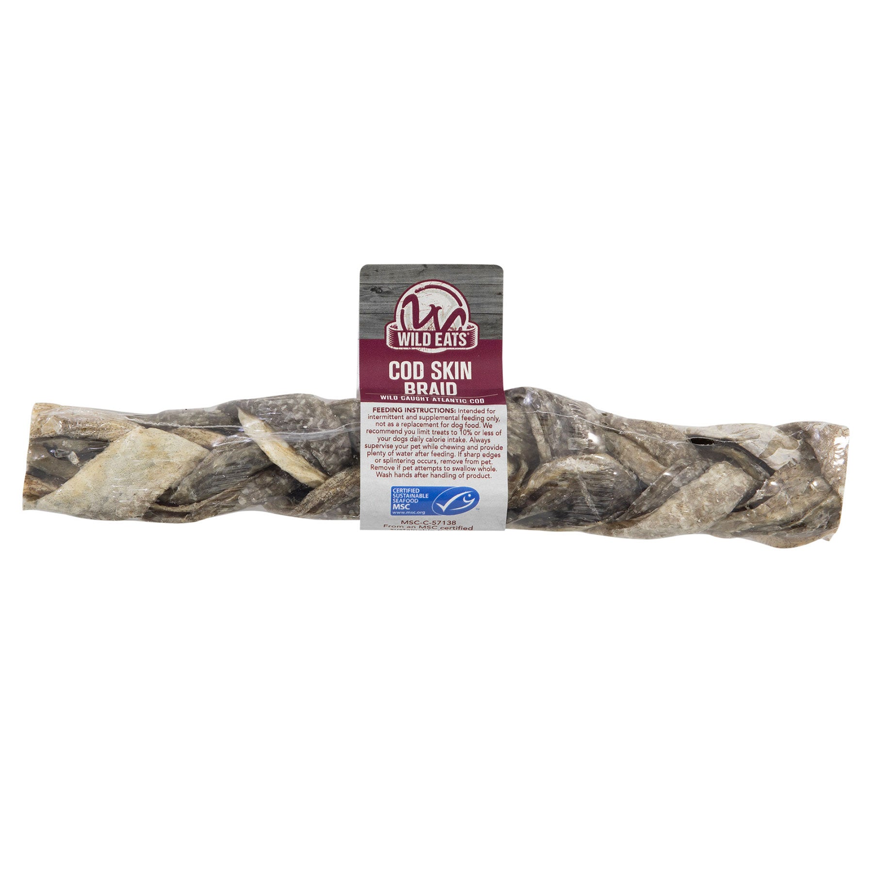 Premium Wild-Caught Cod Skin Braid Dog Treats - All-Natural, Grain-Free, High-Protein Chews for Dogs - Perfect for Training, Dental Health & Long-Lasting Chewing Fun
