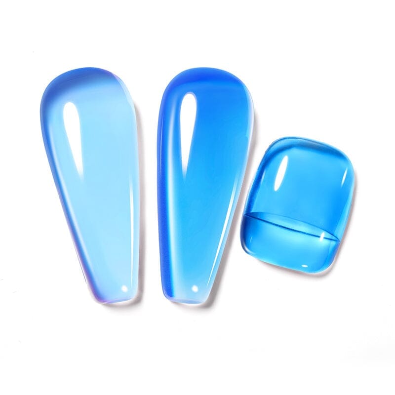 Blue Jelly Gel Polish JN29 - 10ml UV LED Soak Off Nail Polish - Long Lasting High Gloss Manicure for Salon & Home Nail Art