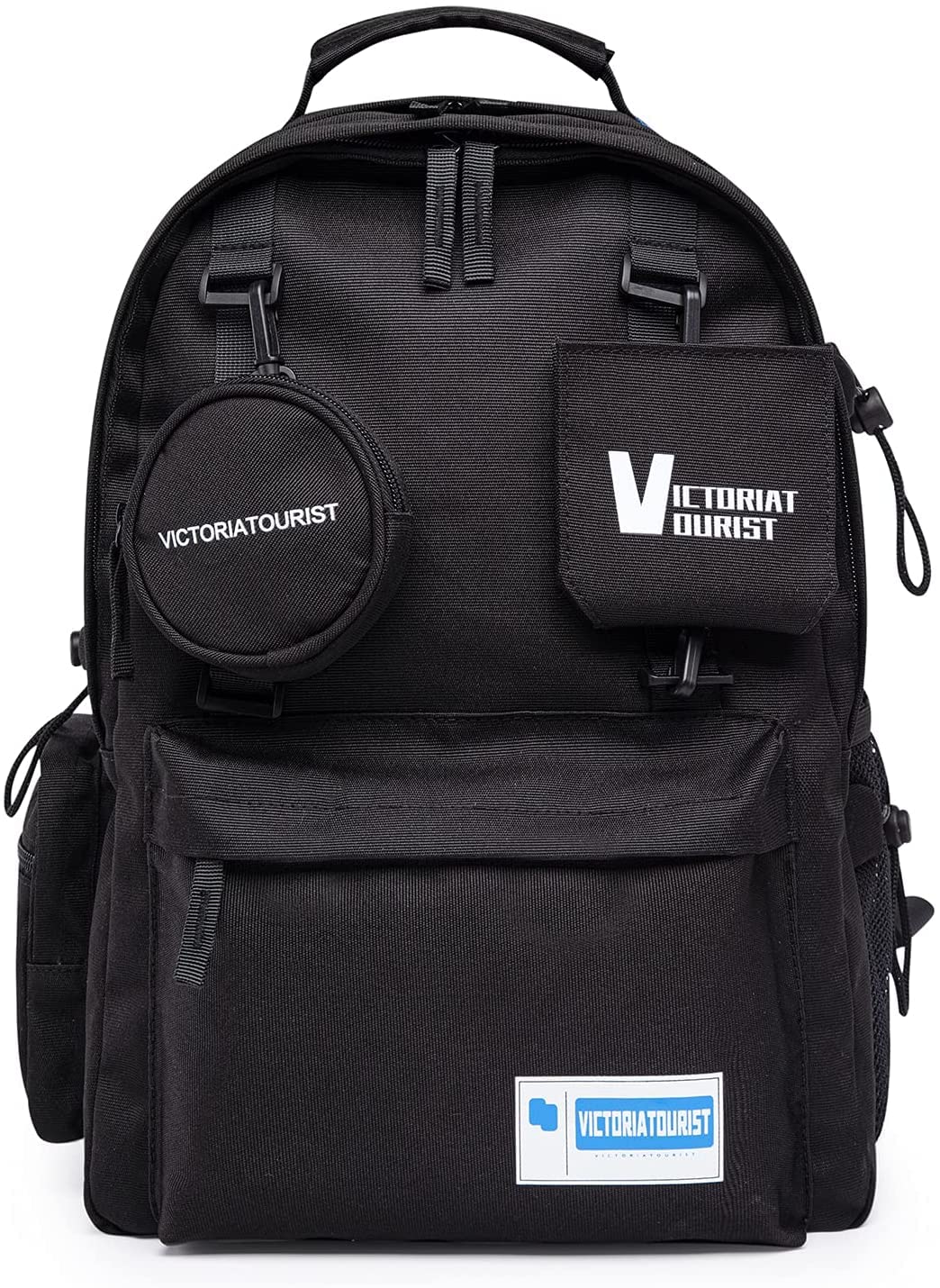 Victoriatourist Water Resistant Anti-Theft Laptop Backpack for Men & Women - Lightweight Travel Daypack, College Bookbag, Hiking Backpack Fits 14-15 Inch Computer (Black) - Perfect for Work, School, Commuting & Outdoor Adventures