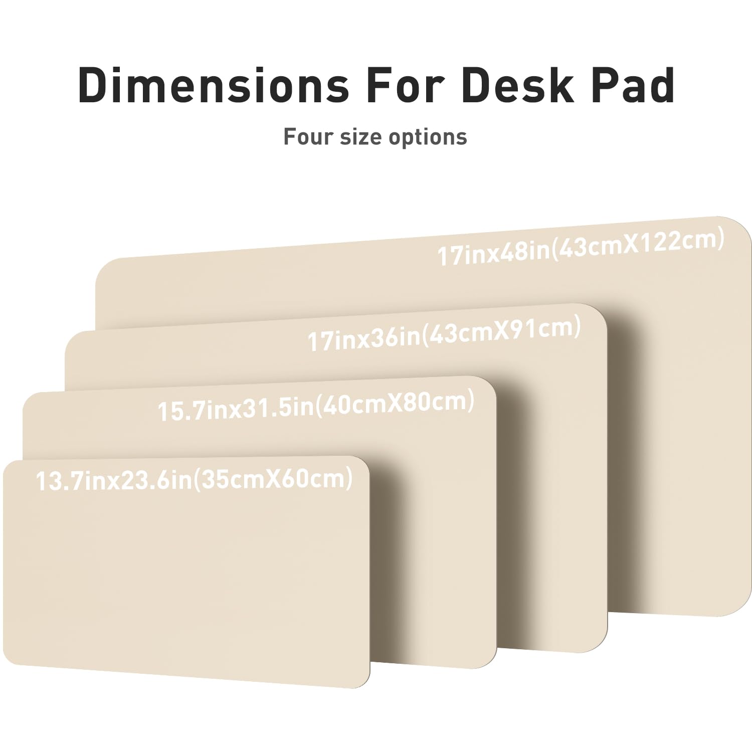Premium Aothia Leather Desk Pad Protector - Large Non-Slip PU Leather Mouse Pad & Office Mat - Waterproof Writing Surface for Laptop, Computer, Home & Office Workspace (Beige, 23.6
