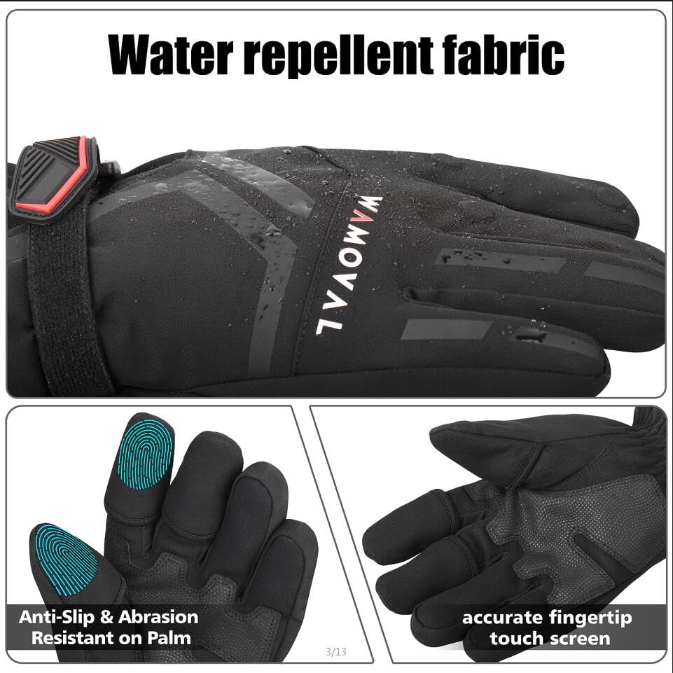 Rechargeable 7.4V 3000mAh Heated Photography Gloves for Men & Women - Electric Warm Gloves for DJI Air 2S Drones, Motorcycle Riding, Skiing & Hunting - Perfect for Outdoor Winter Activities & Cold Weather Photography