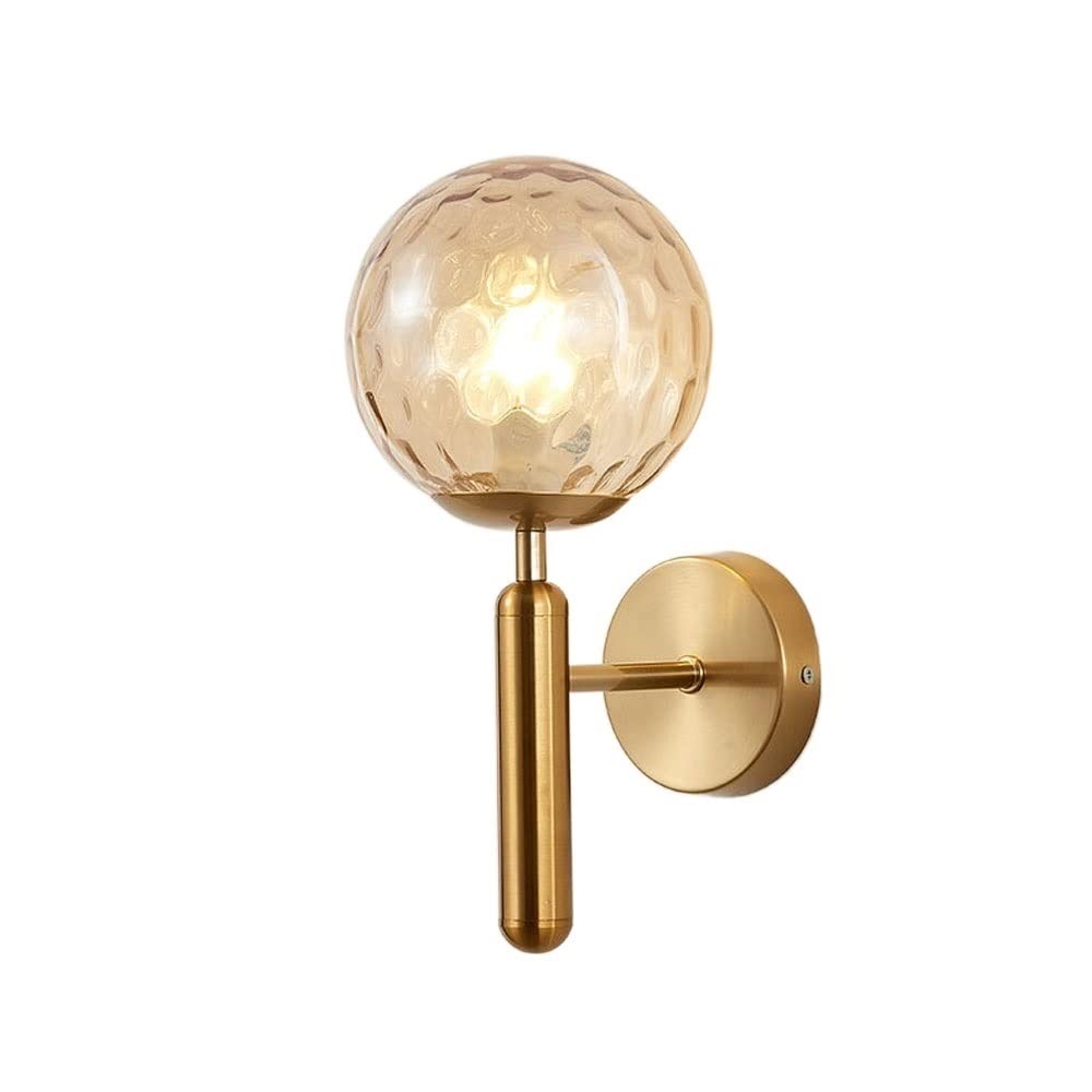 HTCAT Nordic Wrought Iron Wall Lamp with E27 Socket - No Bulb Included - Perfect for Living Room, Staircase, Corridor, Dining Room & Bedroom (Brass B) - Vintage Industrial Decor Lighting for Home & Office
