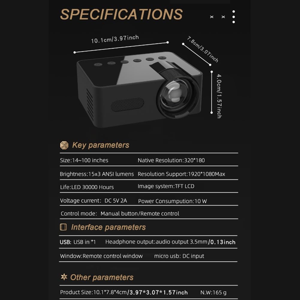 Kioball HD 1080P Wireless Mini Projector with Stand - Portable LED Home Theater Video Player for iPhone Android Smartphones | Perfect for Movie Nights, Gaming & Outdoor Camping