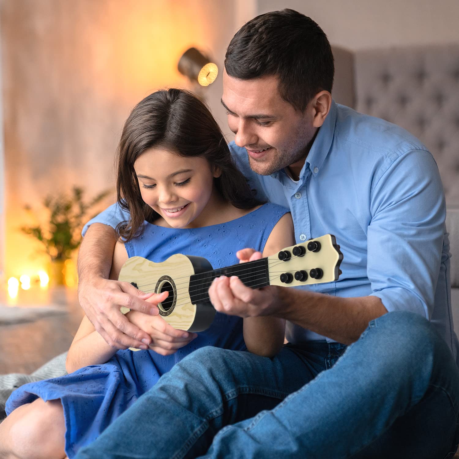 6 String Kids Toy Guitar - 17 Inch Mini Acoustic Guitar for Toddlers & Children | Musical Educational Toy for Early Development & Learning | Perfect for Birthday Gifts, Pretend Play & Music Exploration