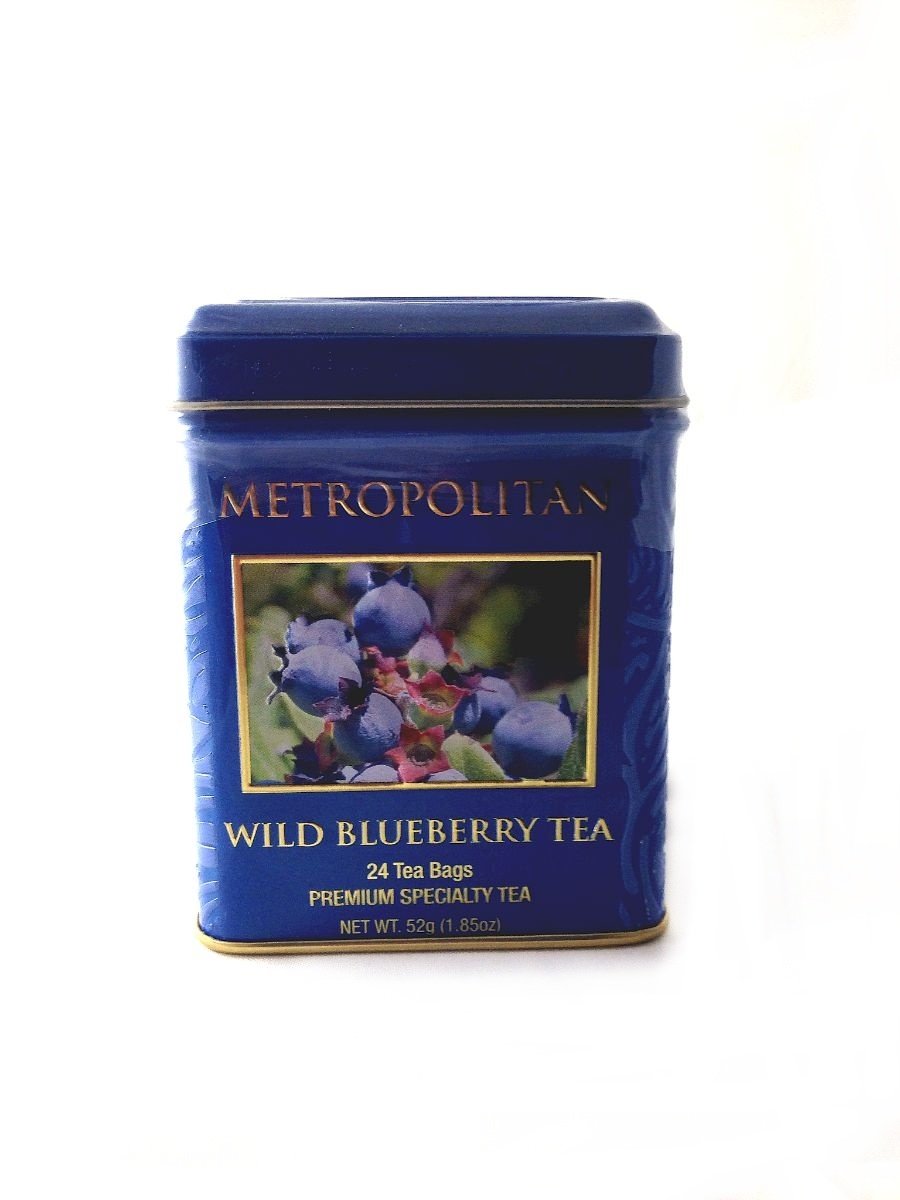 Organic Wild Blueberry Herbal Tea - 24 Individually Sealed Tea Bags in Decorative Tin | Caffeine-Free, Antioxidant Rich | Perfect for Relaxation, Gifts & Afternoon Tea Time