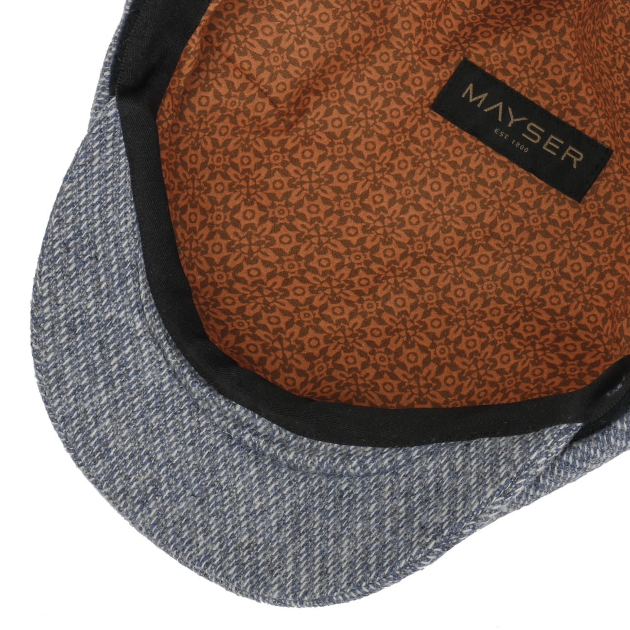 Stylish Seven Contrast Edge Flat Cap by Mayser - Classic Men's & Women's Fashion Hat for Casual Outings, Golf, and Outdoor Activities