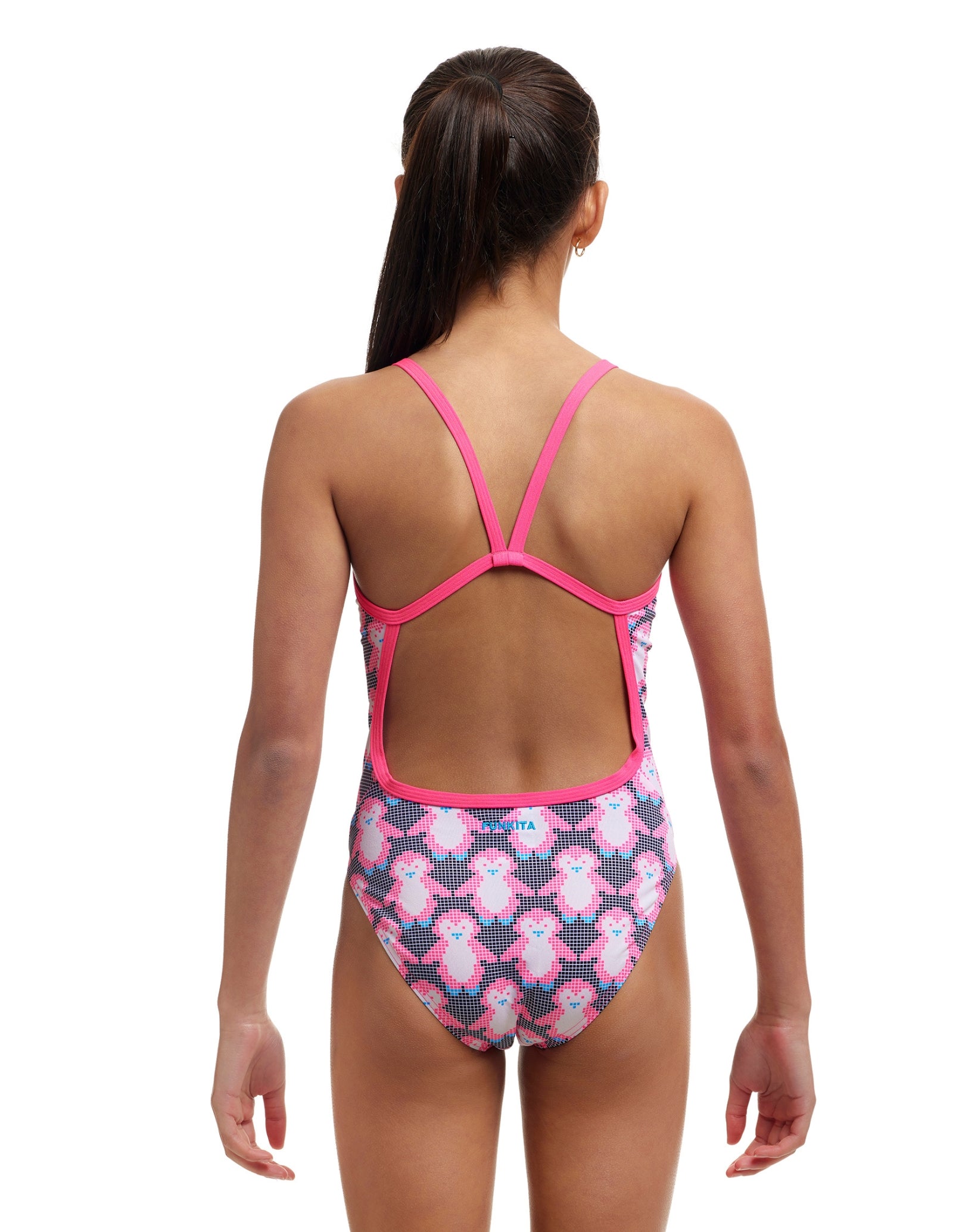 Girls One Shoulder Swimsuit - Pink & Black Bikini for Teens, Beach & Pool Wear, Summer Swimwear for Kids