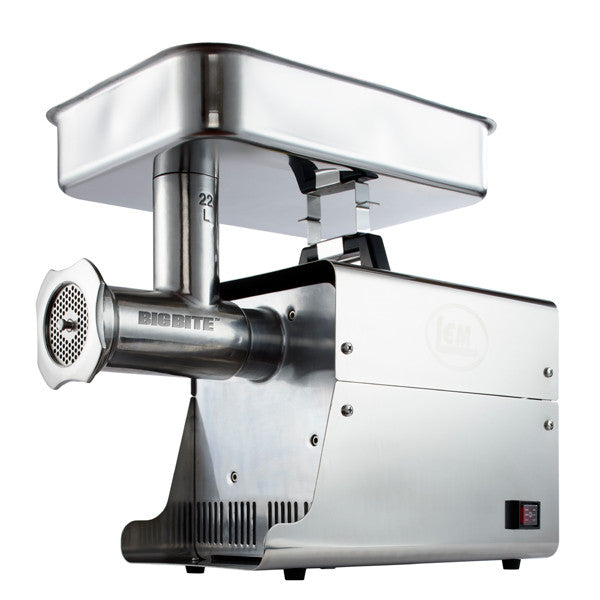 LEM #22 Stainless Steel Big Bite Meat Grinder - 1 HP Commercial Grade Heavy Duty Electric Food Processor for Home Kitchen & Butcher Shop - Free Shipping