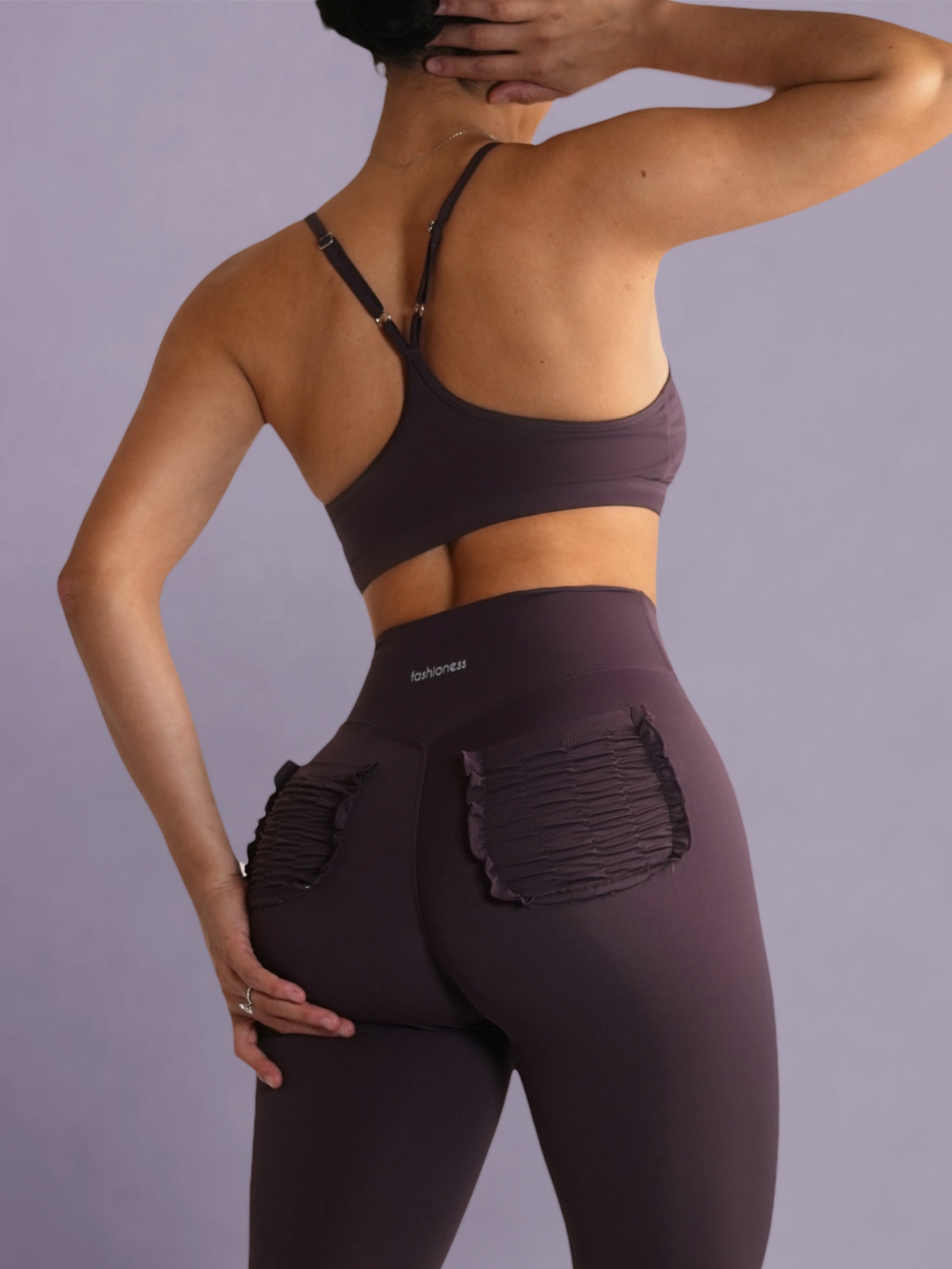Bratty Sports Bra for Women - Heather Purple Workout Top for Running, Yoga & Gym - Comfortable & Supportive Activewear