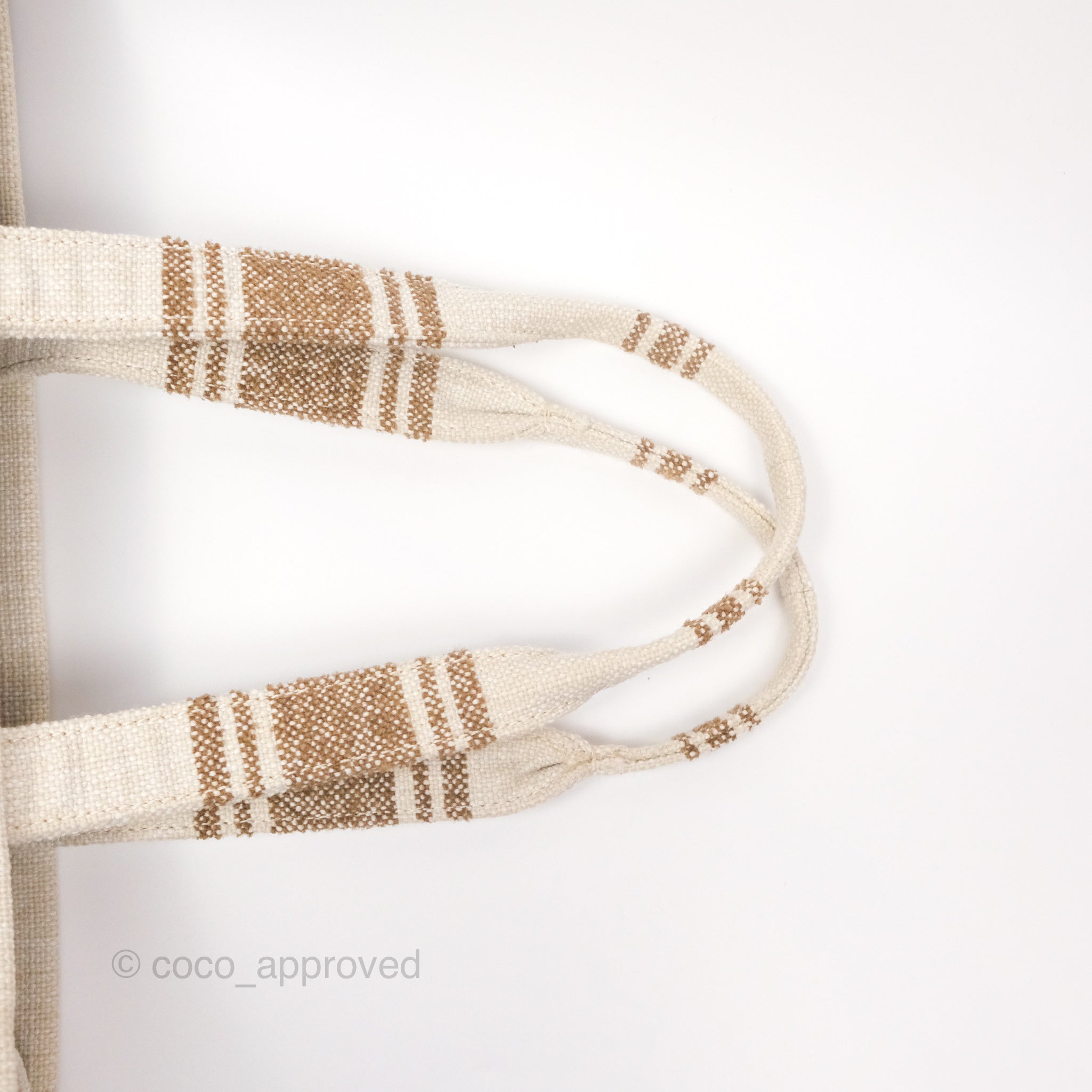 Celine Large Cabas Thais Striped Textile Tote Bag in Tobacco/Tan - Stylish and Spacious for Work, Travel & Everyday Use