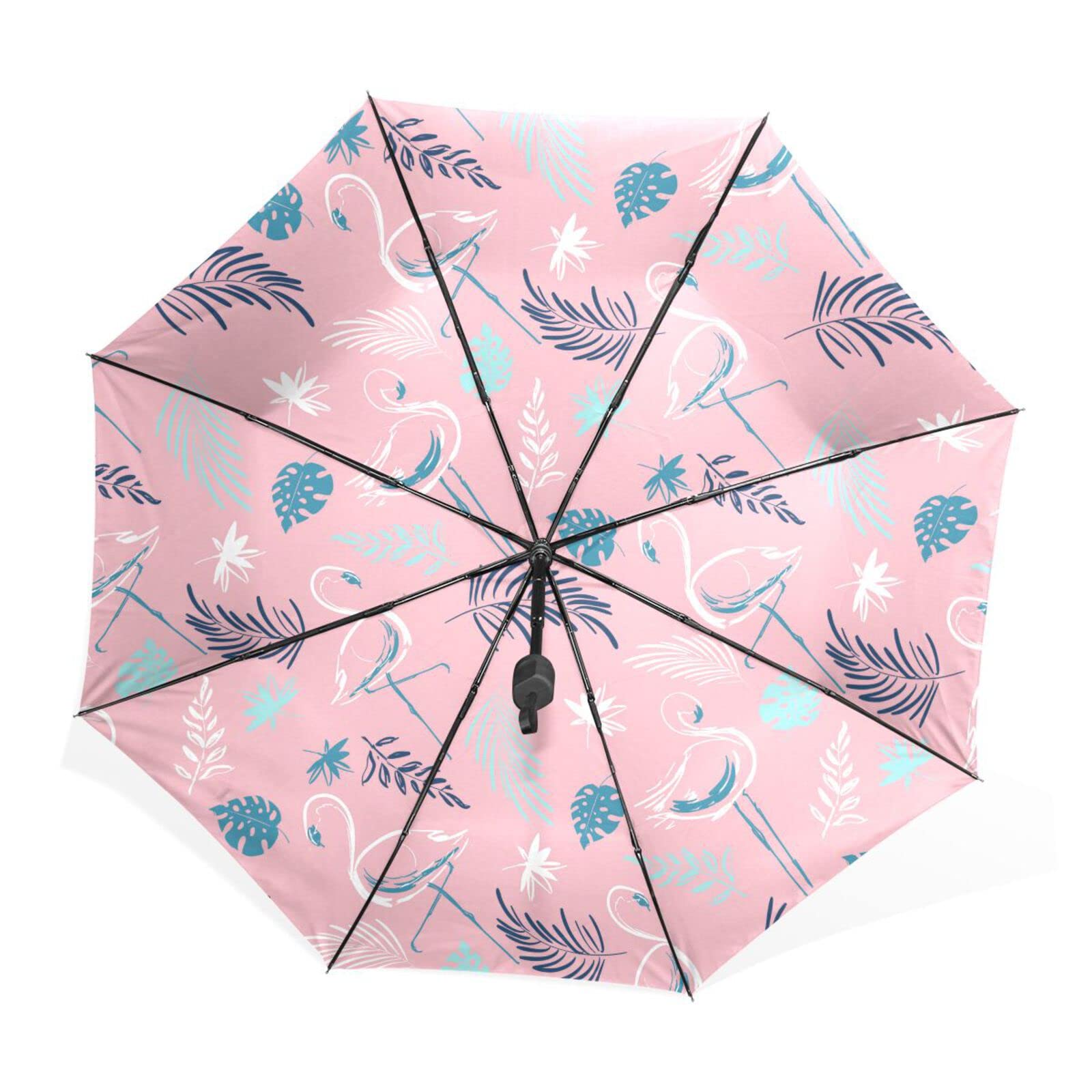 JHKKU Compact Folding Umbrella with UV Protection - Windproof Travel Umbrella for Rain & Sun - Lightweight Portable for Daily Use, Commuting, and Outdoor Activities