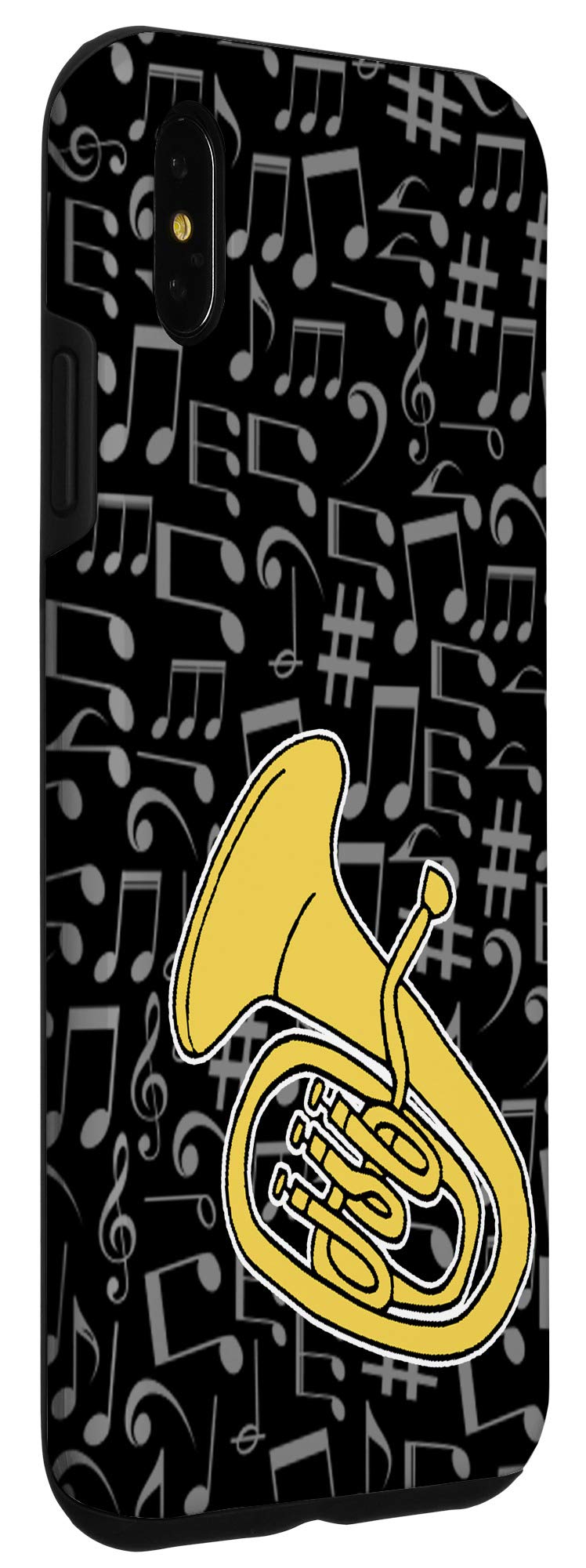 iPhone XS Max Case with Music Notes Design - Premium Protective Cover for iPhone XS Max - Perfect for Musicians, Music Lovers & Concert Goers - Black Background Phone Case