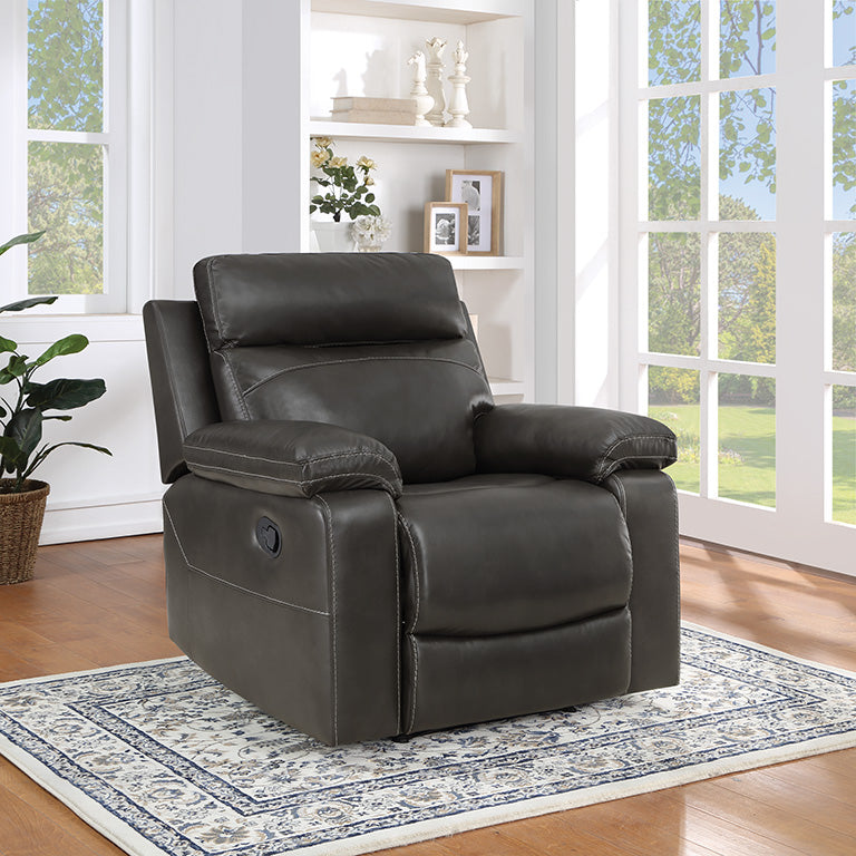 Office Star Bryson Recliner - Ergonomic Leather Executive Chair with Lumbar Support & Smooth Swivel - Perfect for Home Office, Gaming & Relaxation