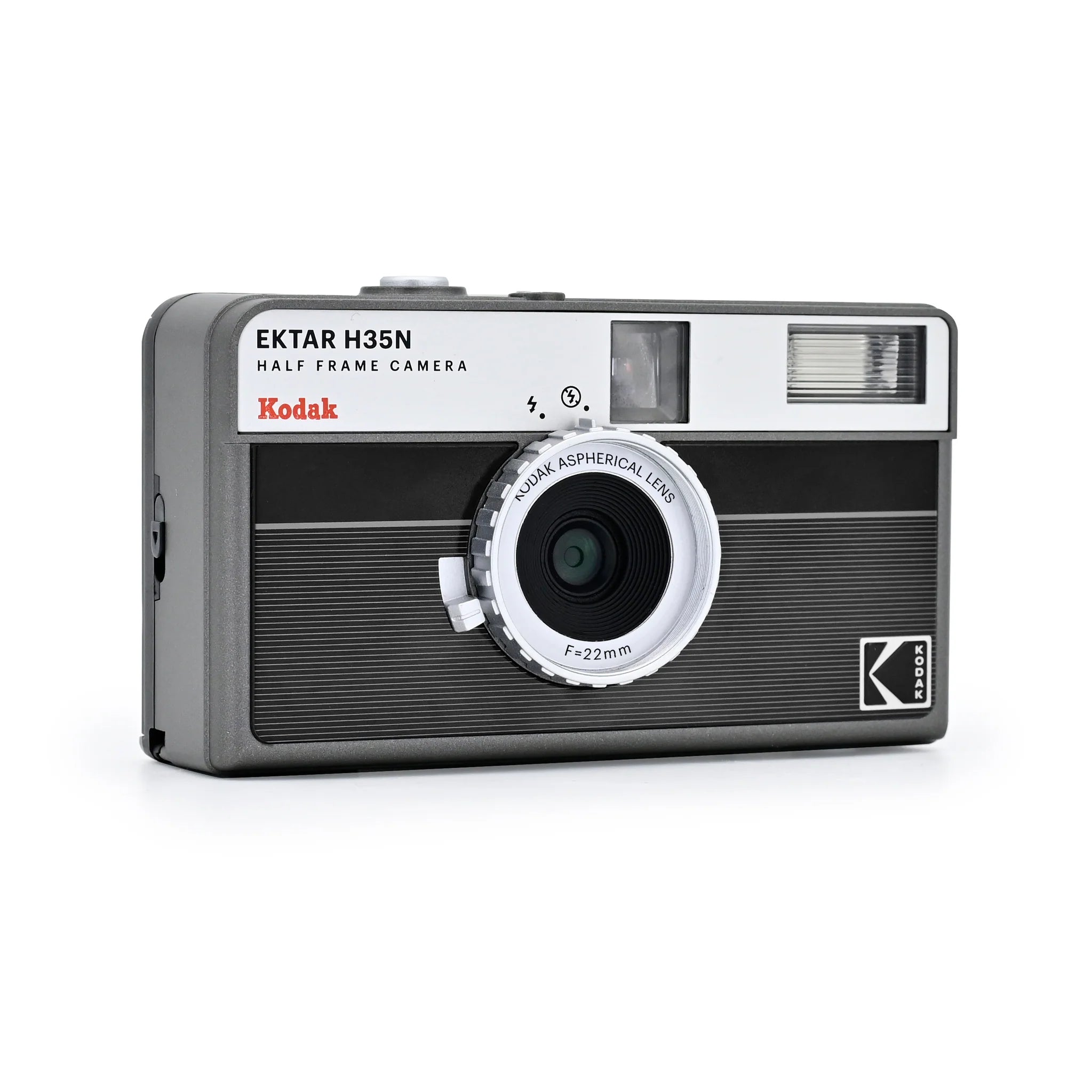 Kodak Ektar H35N Half Frame Film Camera - Striped Black | Vintage Style 35mm Reusable Camera for Travel, Street Photography & Creative Shooting