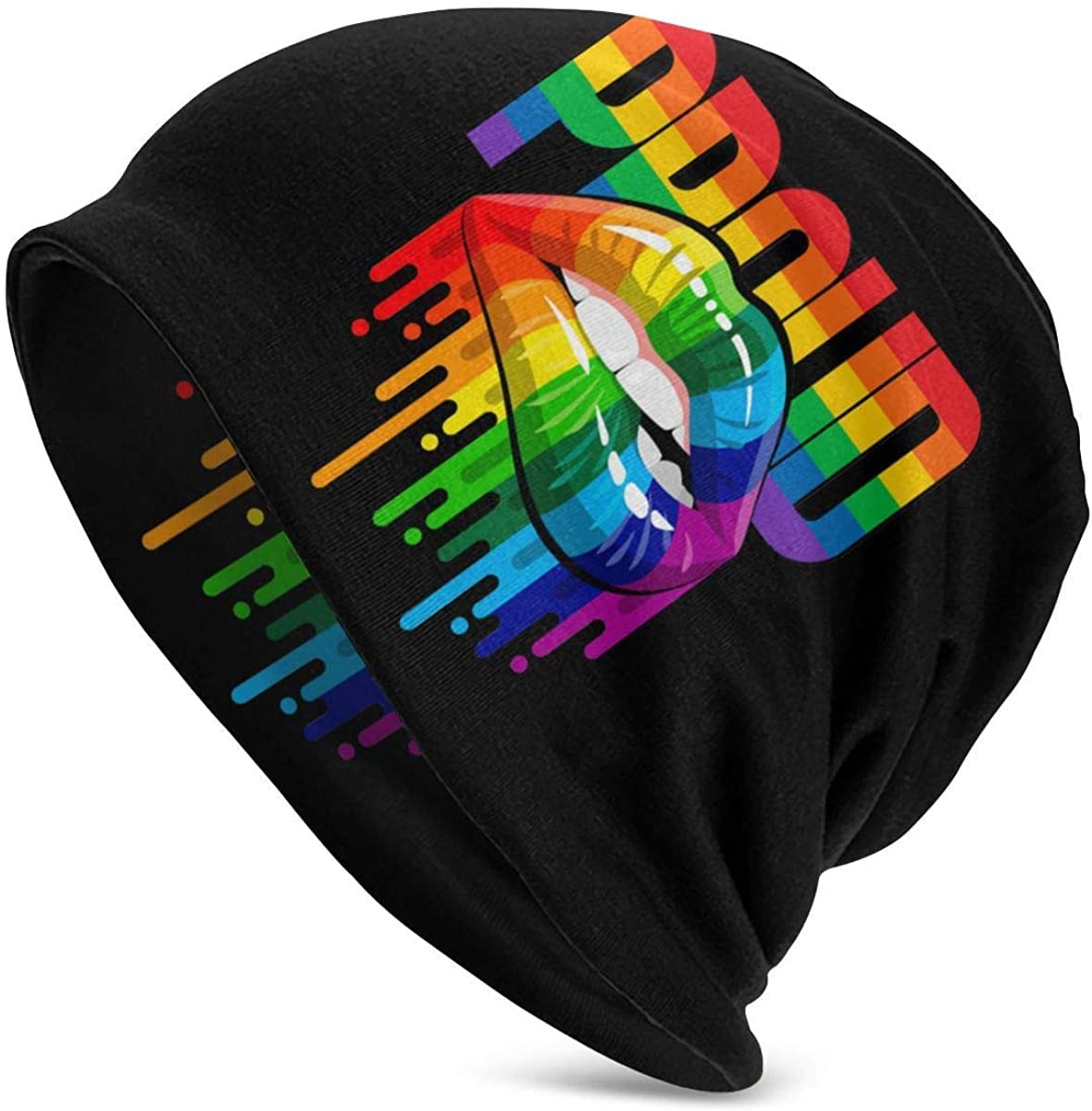 Rainbow Pride Beanie Hat for Women & Men - Unisex Gay LGBTQ Skull Cap - Warm Winter Knit Hat for Daily Wear, Festivals & Pride Events