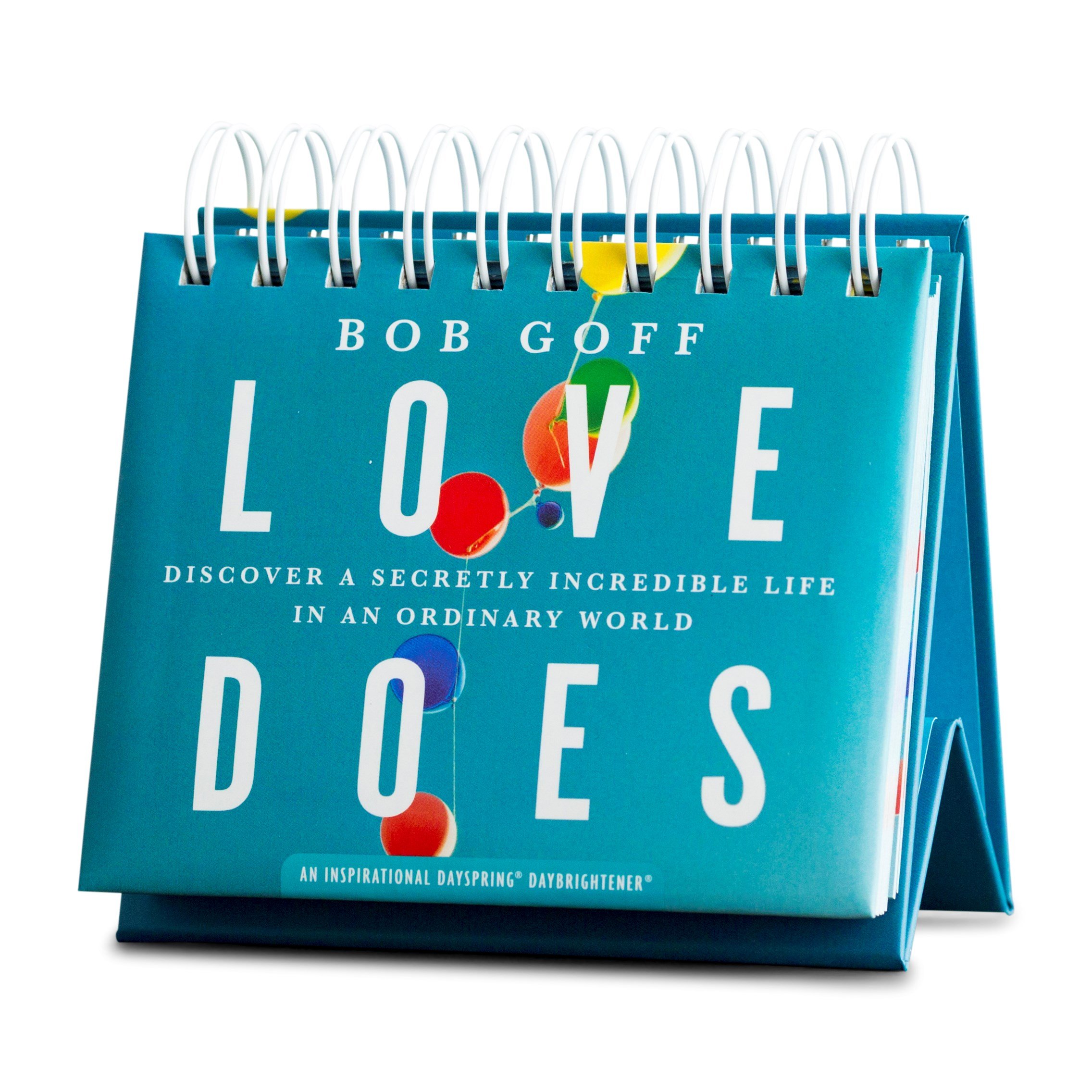 DaySpring Flip Calendar - Love Does by Bob Goff, Blue - 88482 | Inspirational Daily Flip Calendar for Office, Home & Gift | Motivational Quotes for Desk Decor & Christian Devotion