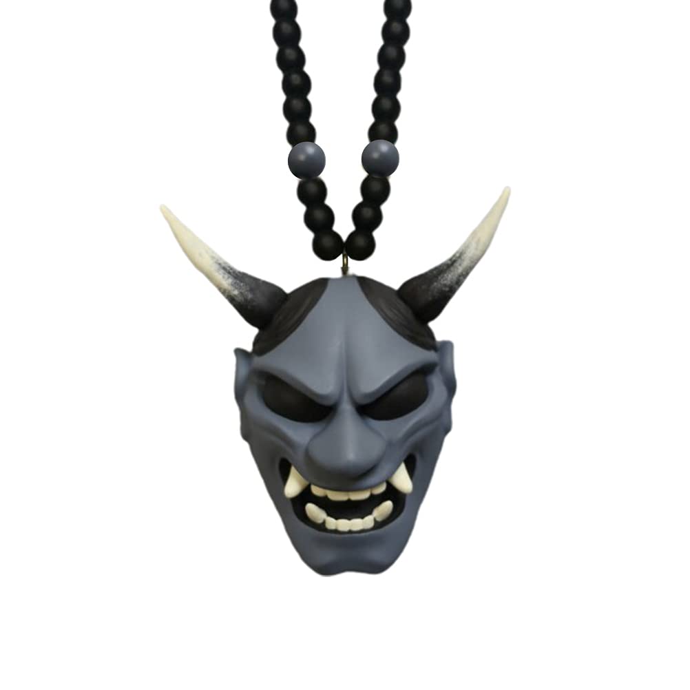 Japanese Samurai Helmet Oni Car Hanging Pendant - Unique Rear View Mirror Charm for Car Decor, Fashion Auto Accessories | Perfect for Car Enthusiasts, Anime Fans & Japanese Culture Lovers