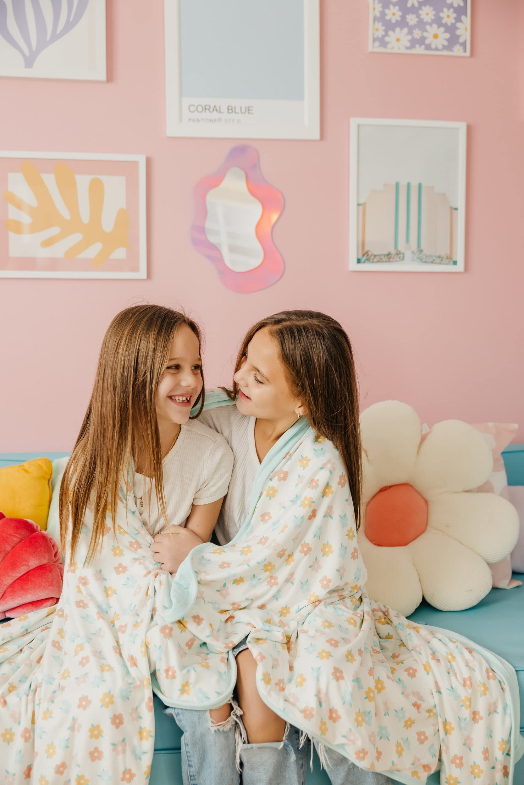Premium 46x46 Copper Pearl Jumbo 3-Layer Baby Blanket - Ultra Soft Polyester/Rayon Blend for Newborns & Toddlers | Breathable & Cozy Nursery Blanket for Boys & Girls | Perfect for Swaddling, Stroller, Crib & Playtime | Daisy Print Baby Quilt