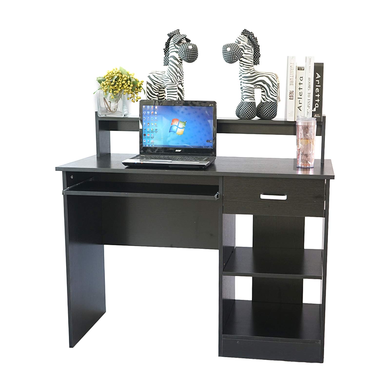 Modern E1 15MM Chipboard Computer Desk - Black Home Office Desk for Small Spaces, Work from Home & Study | Durable & Stylish Workspace Solution