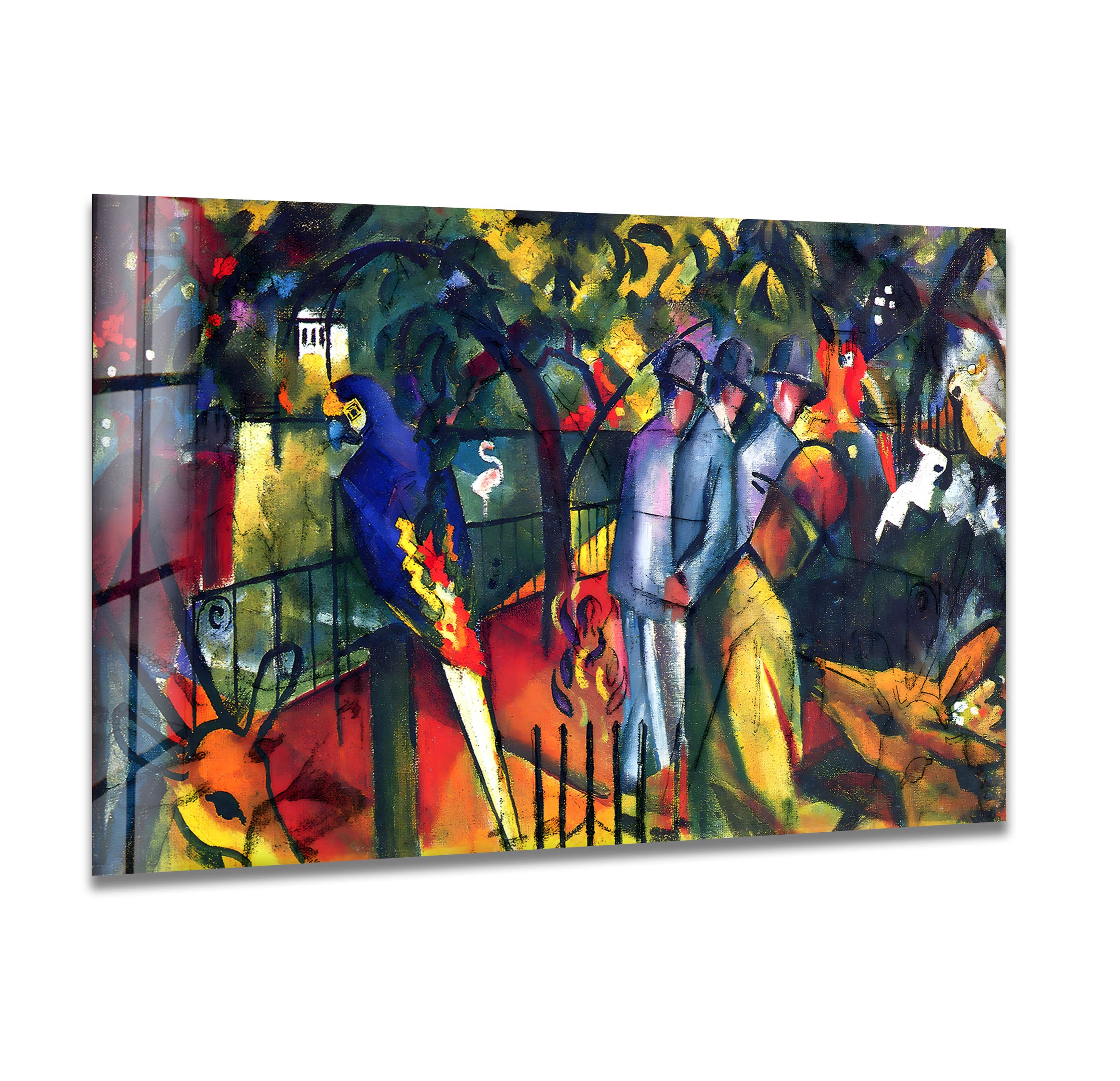 August Macke Zoological Gardens Stained Glass Wall Art - Handmade Vintage Home Decor for Living Room, Bedroom & Office