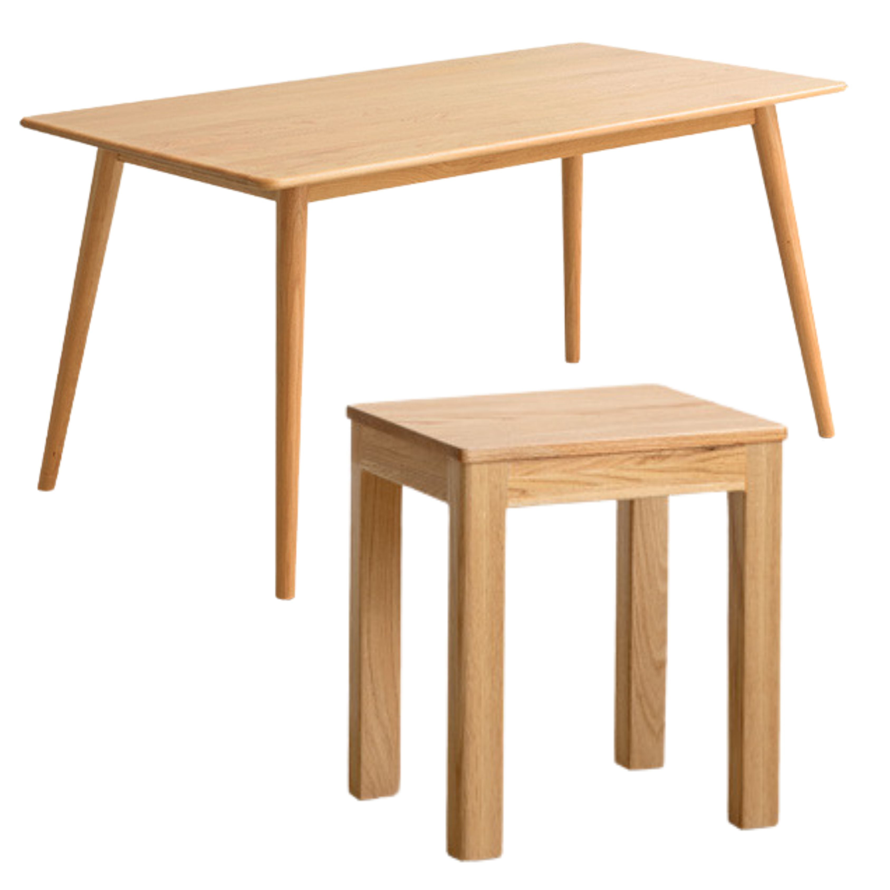 Solid Oak Wood Modern Dining Table - Rustic Farmhouse Style for Kitchen, Dining Room & Small Space - Perfect for Family Gatherings & Dinner Parties