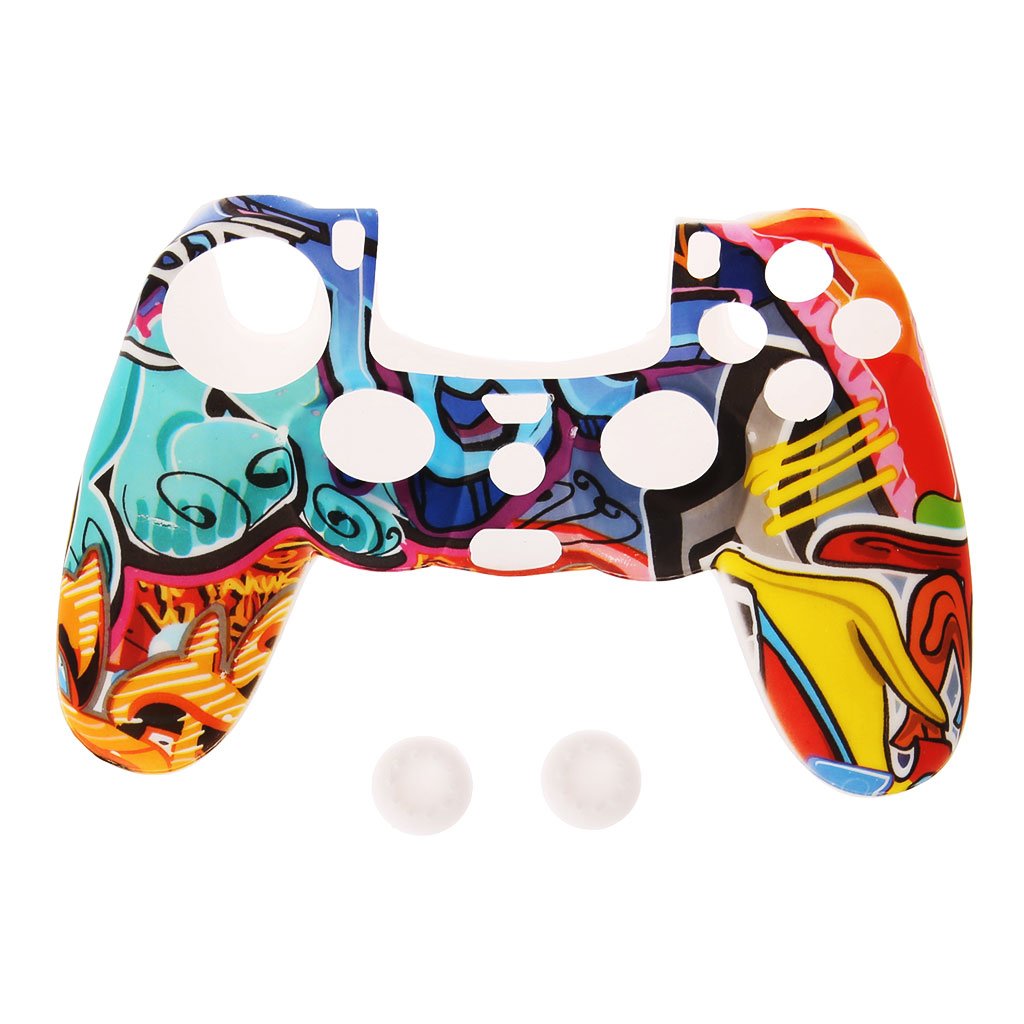 Jackyee Multicolor Silicone Gamepad Cover Case with 2 Joystick Caps for PS5/Xbox/Switch Controllers - Anti-Slip Grip, Sweatproof Protection - Perfect for Gaming, Travel & Long Play Sessions