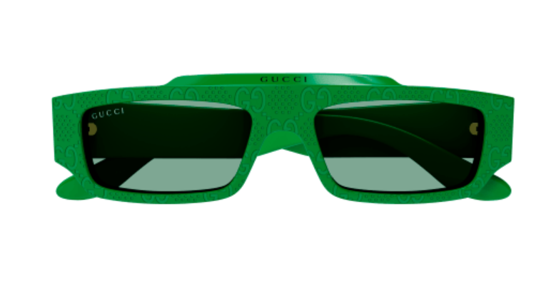 Gucci GG1592S 003 Green Rectangular Polarized Sunglasses for Men - UV Protection, Luxury Fashion Shades for Driving, Beach & Outdoor Activities