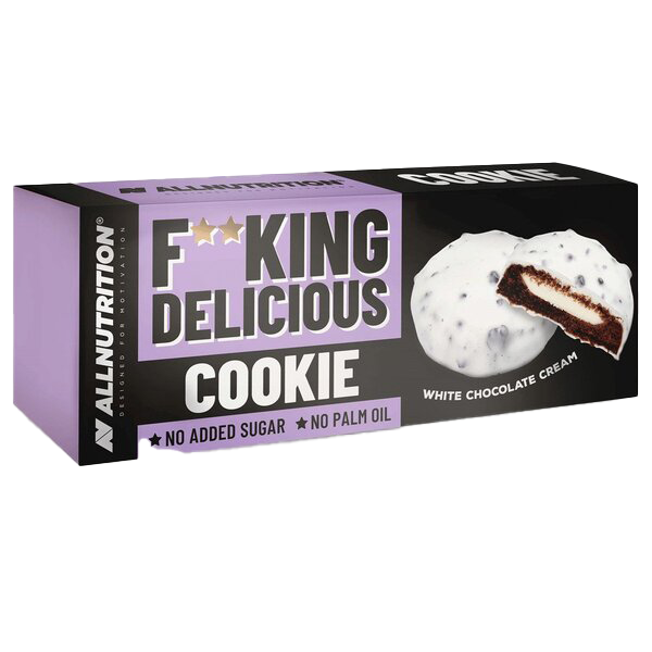 Allnutrition Fitking Delicious White Chocolate Cream Protein Cookies 128g - High Protein Snack for Gym, Workout Recovery & Healthy Diet