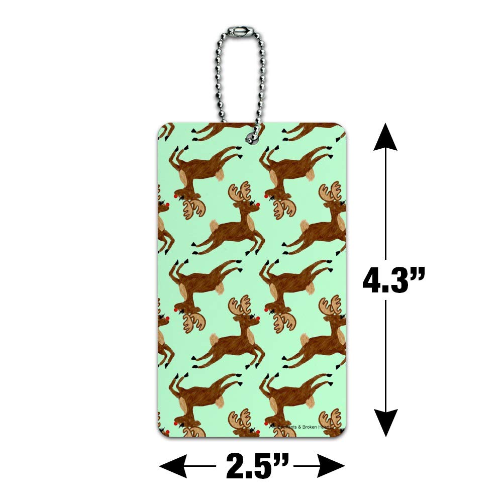 Festive Prancing Reindeer Christmas Luggage Tag - Durable Suitcase ID Tag for Travel Bags & Carry-Ons - Perfect Holiday Gift for Christmas Travel & Vacation