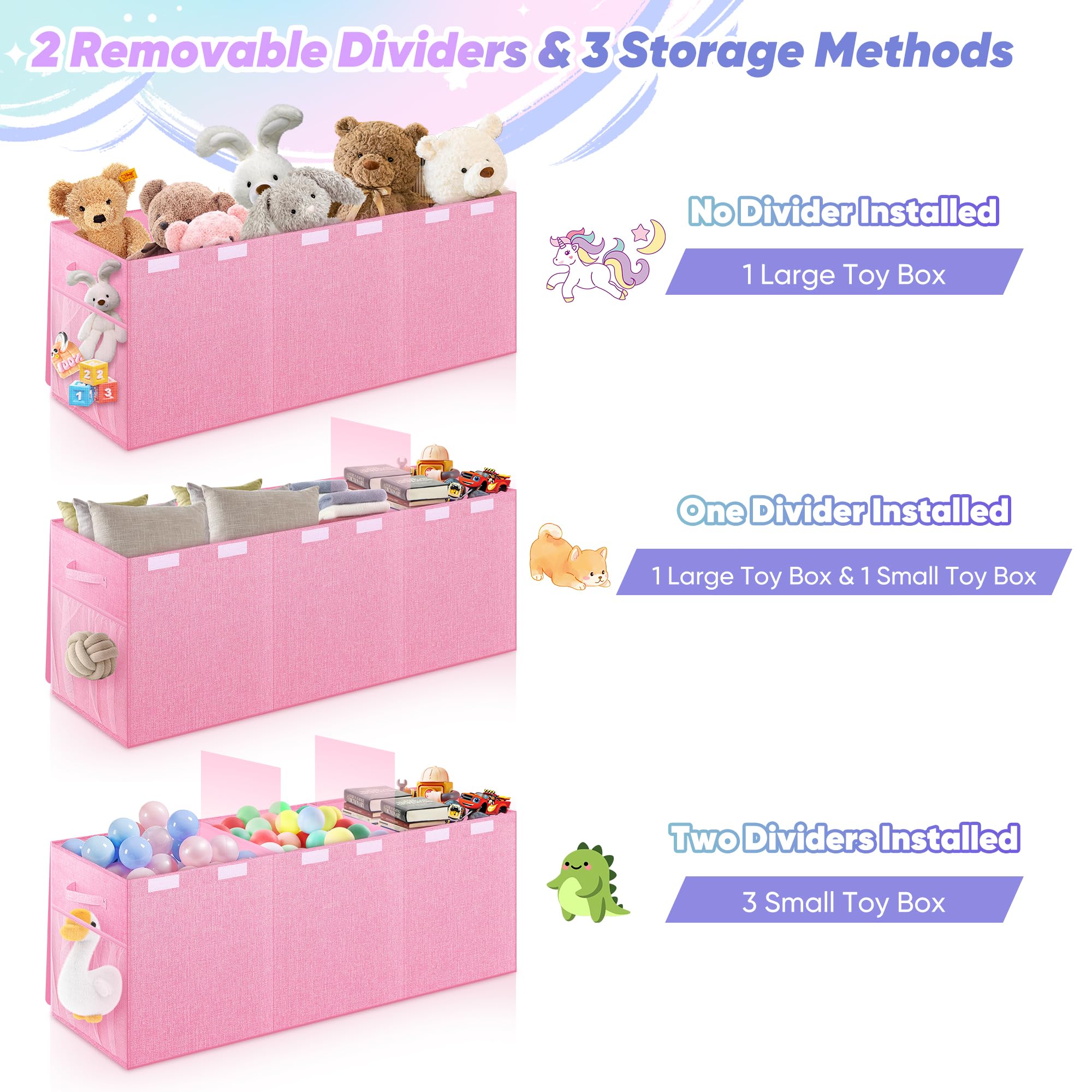 Mabahoo Extra Large Collapsible Toy Storage Organizer with Mesh Pockets - 41