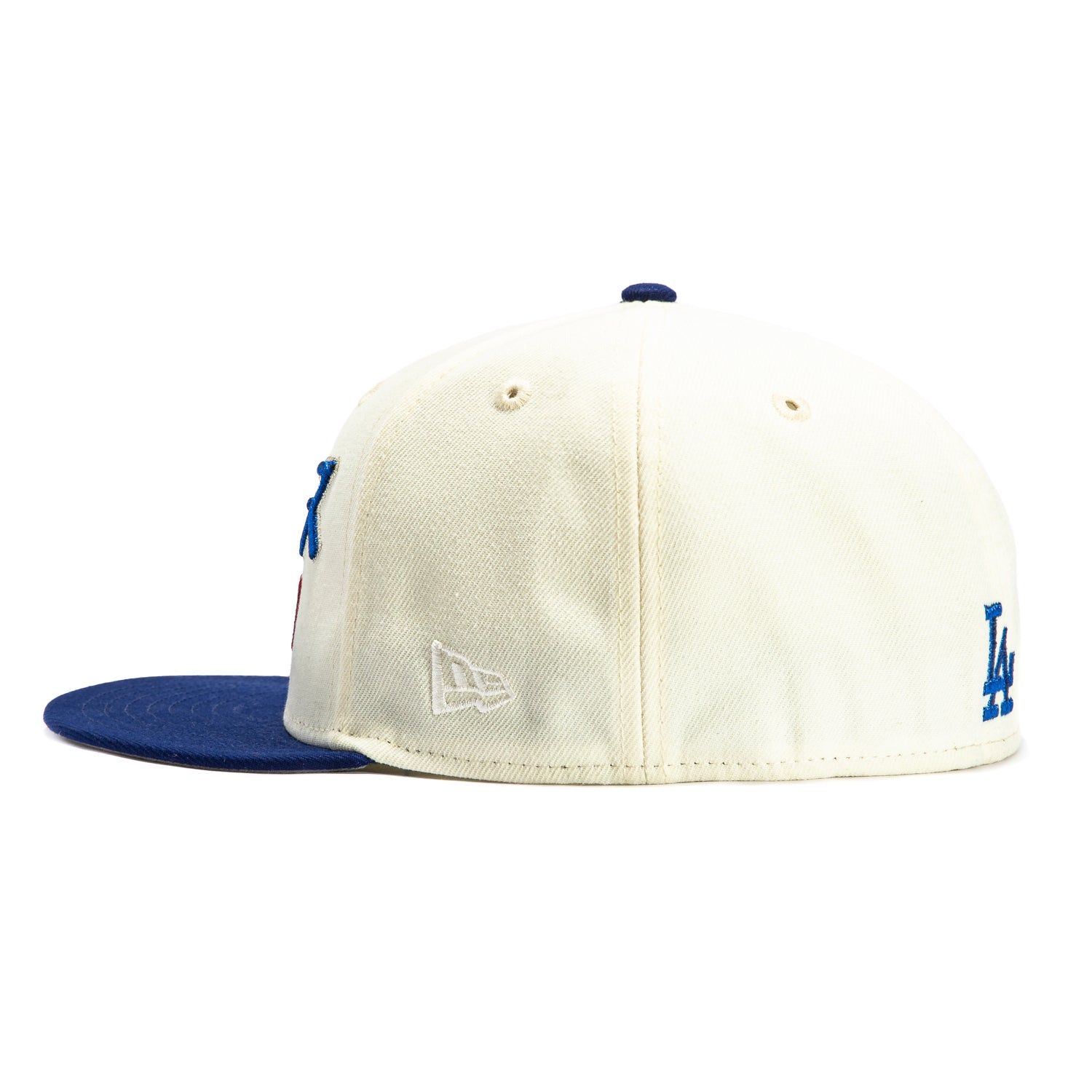 New Era 59Fifty Los Angeles Dodgers Ohtani Kanji Script Baseball Cap - White & Royal Blue - Official MLB Licensed Hat for Baseball Games & Streetwear Fashion