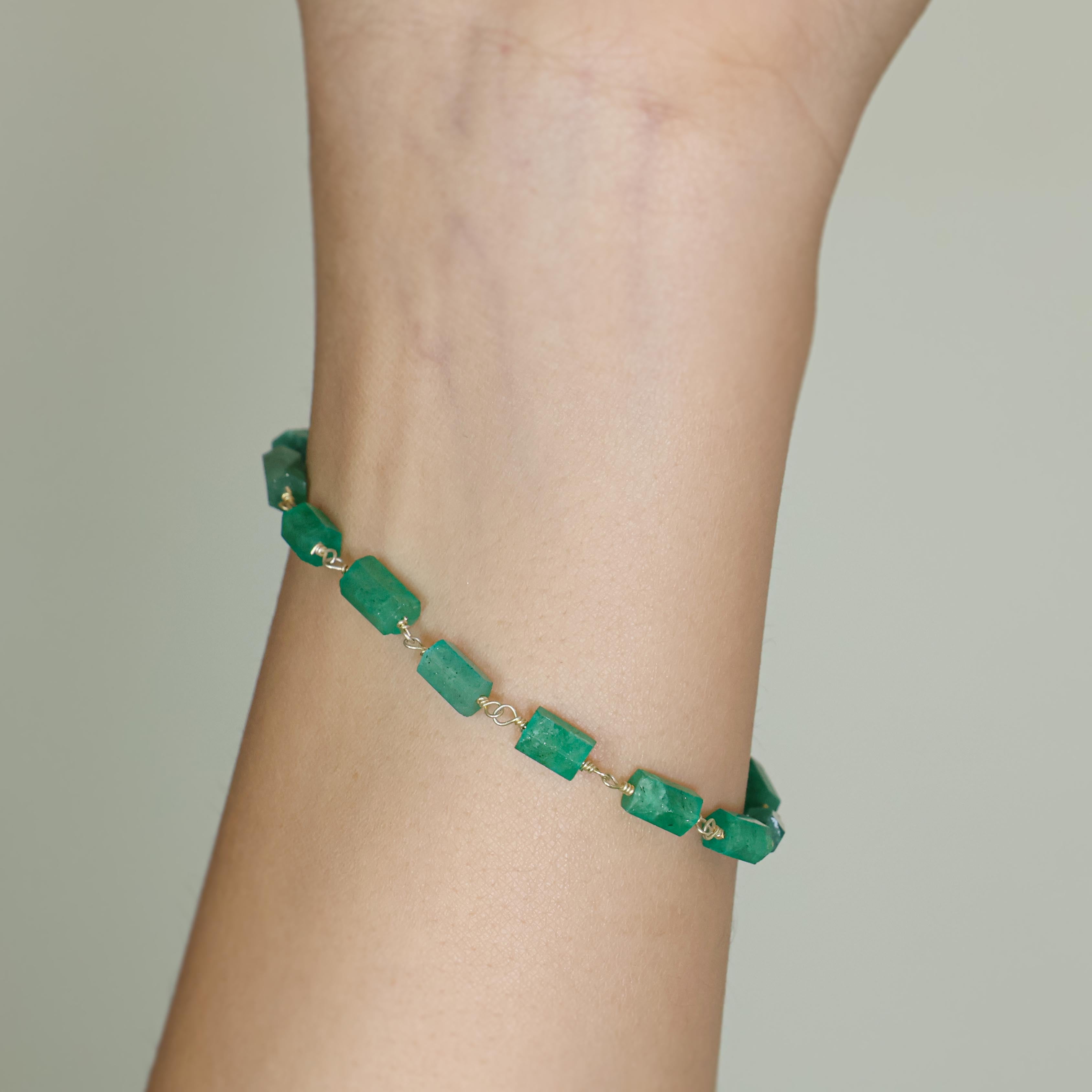 Emerald Green Designer Pencil Bracelet with Adjustable Toggle Clasp - Perfect for Office Wear, Gift Giving & Jewelry Collection