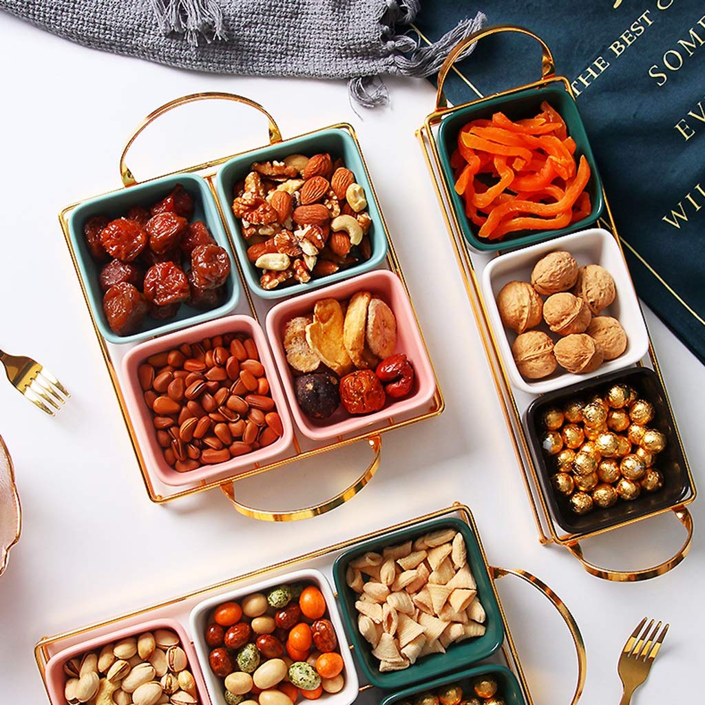 Multifunctional Snack Dish Set - 6-Piece Colorful Serving Plates for Fruits, Nuts, Candy, French Fries & Salad | Perfect for Parties, Picnics & Home Entertaining (Green)