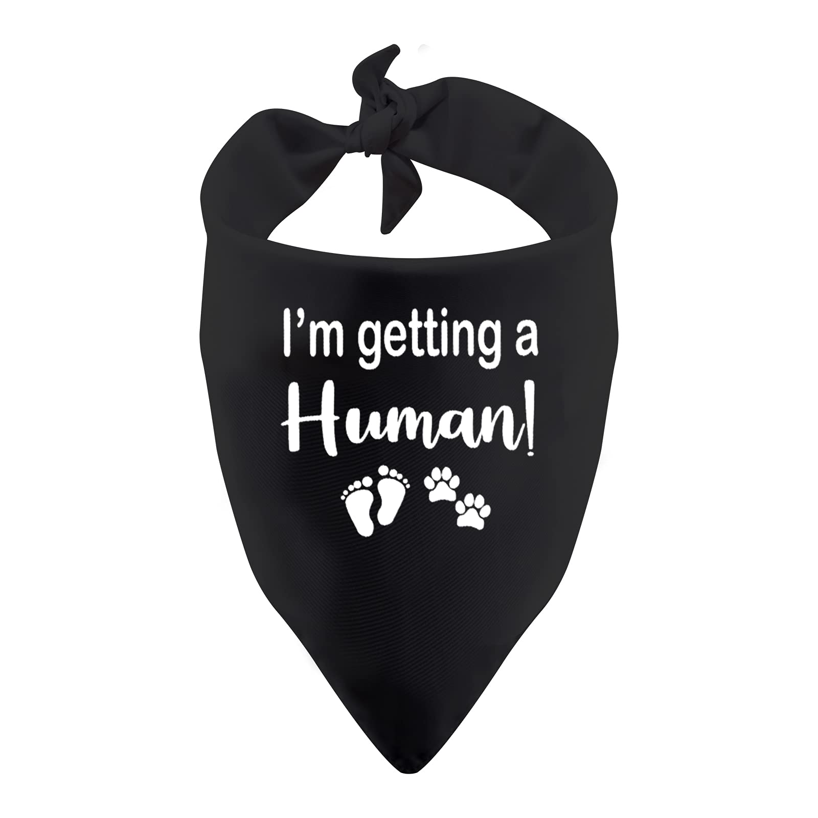 1 Piece 'I'm Getting A Little Human' Dog Bandana - Pregnancy Announcement & Baby Shower Gift (Black) - Perfect for Gender Reveals, Maternity Photos & Pet Announcements