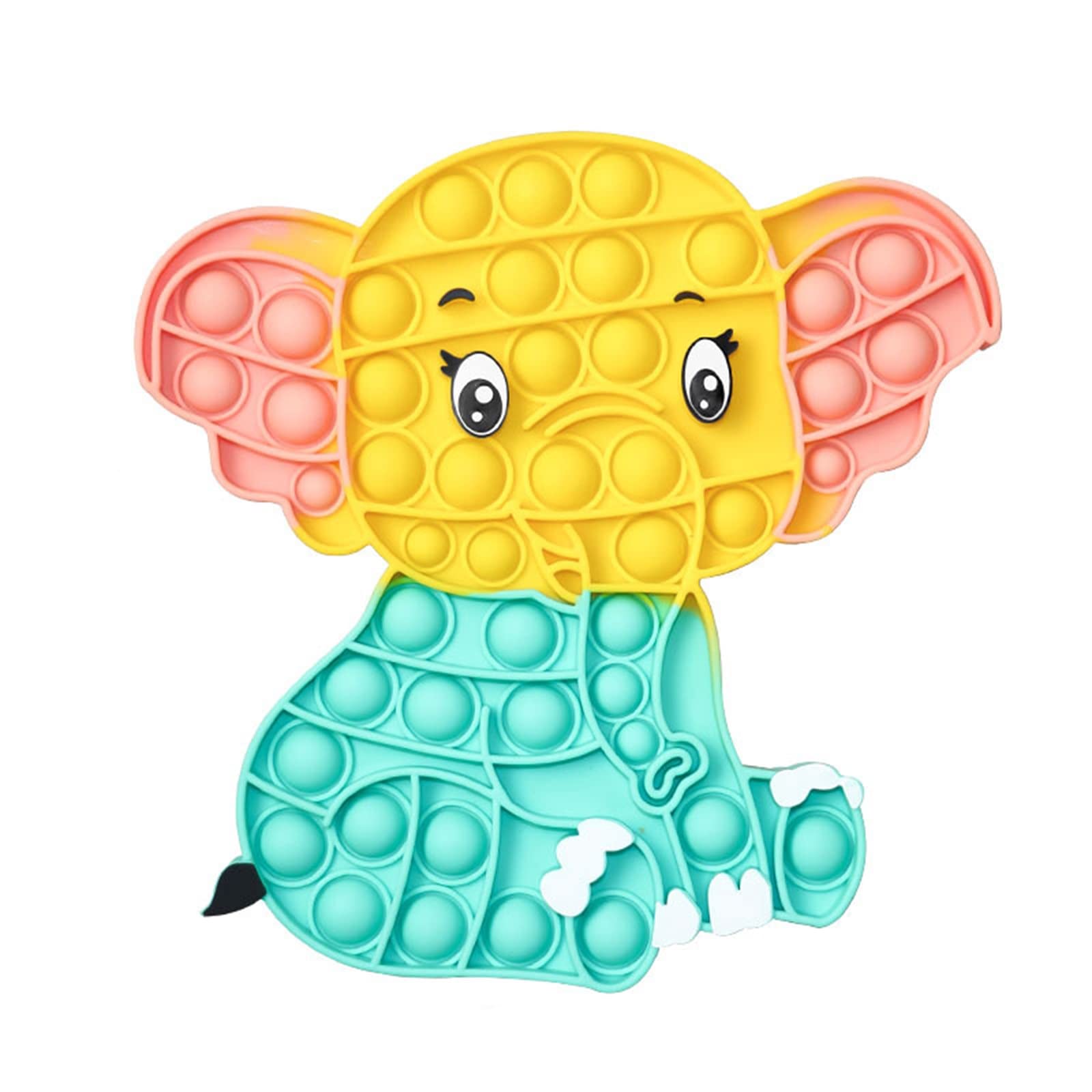 SOOKABEILA Christmas Animal Fruit Pop Push Squeeze Toy - Stress Relief Sensory Fidget Toy for Adults & Kids - Big Elephant Design - Perfect for Anxiety Relief, Office Desk & Travel Entertainment
