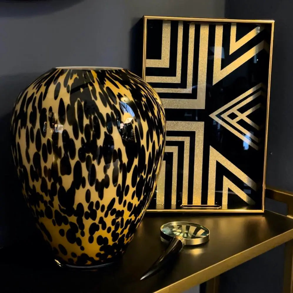 Leopard Print Ceramic Vase - Small Decorative Flower Pot for Home & Office Decor | Perfect for Centerpieces, Wedding Gifts & Tabletop Displays