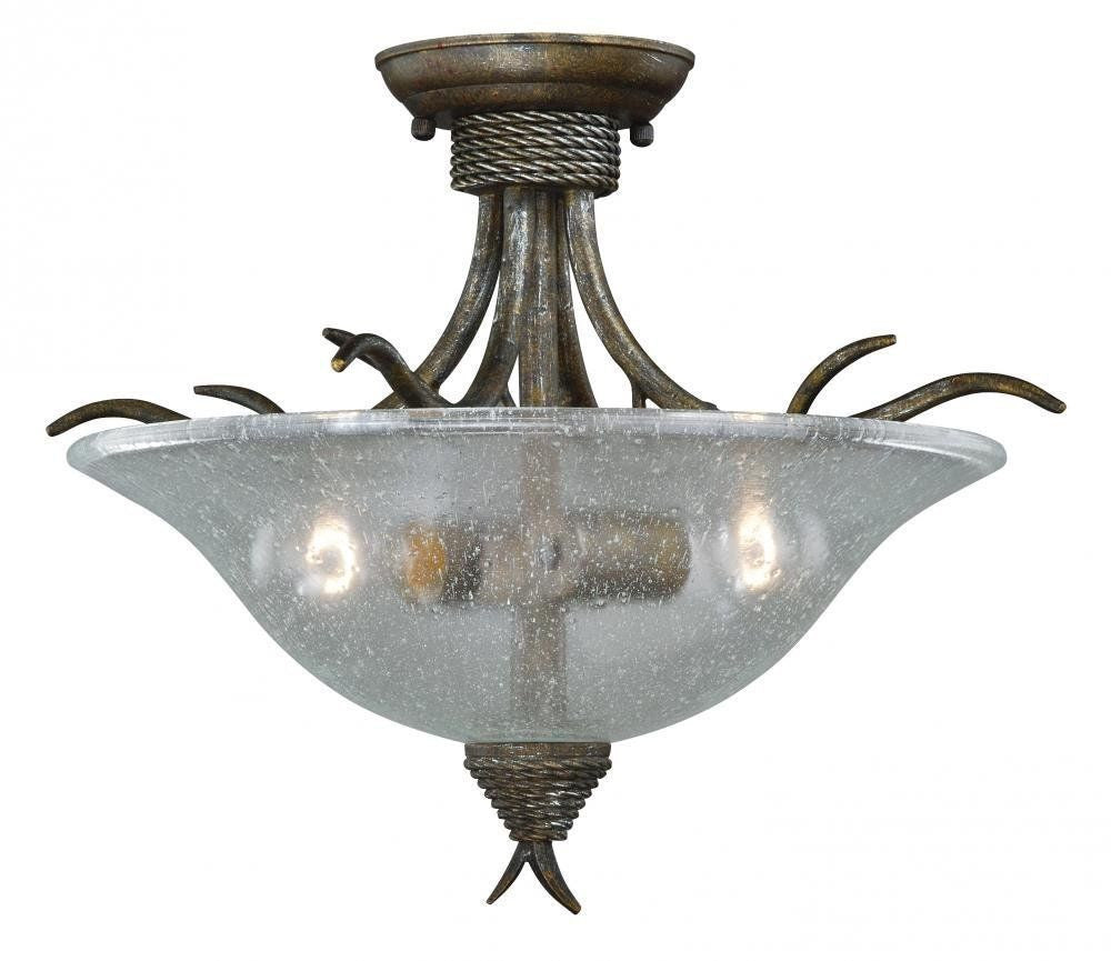 Vaxcel C0044 AP Monterey 2-Light Semi Flush Ceiling Mount Fixture - Autumn Patina Finish - Elegant Lighting for Bedroom, Dining Room & Hallway